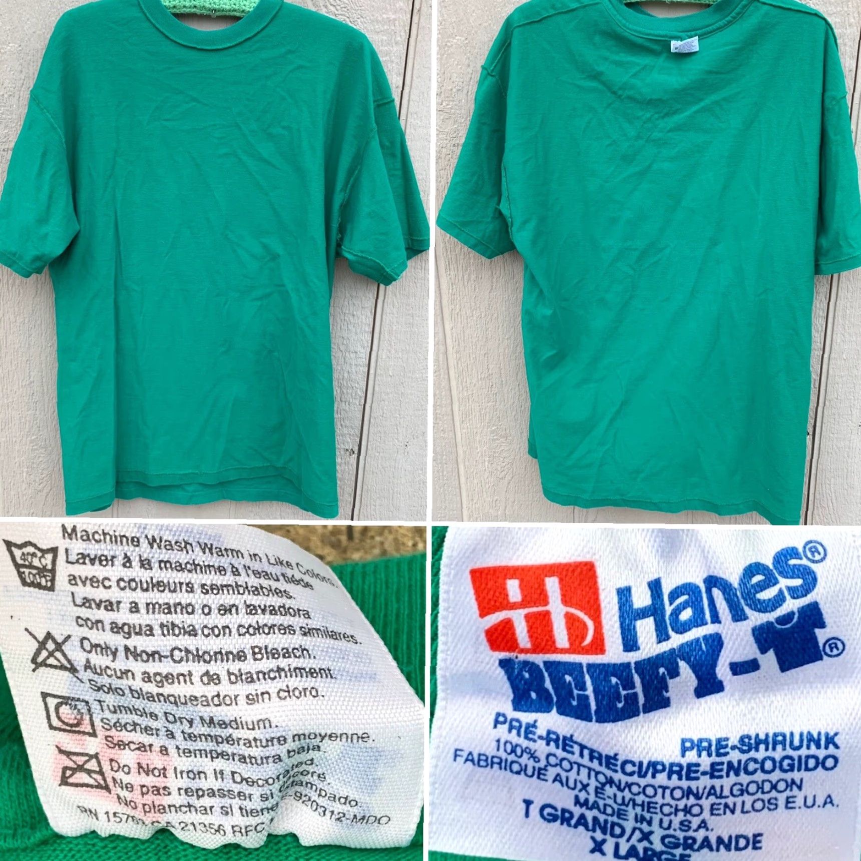 Vintage VINTAGE Hanes Beefy-T T-Shirt Lake Perris Regatta ‘94 XL Green 90s California Riverside Fleet 30 Mens Shirt Size US XL / EU 56 / 4 - 7 Thumbnail
