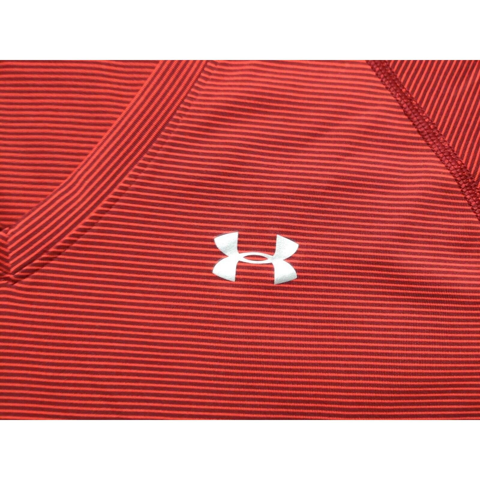 Under Armour Under Armour Shirt Adult Mens Large Red Striped V-Neck Size US L / EU 52-54 / 3 - 3 Thumbnail