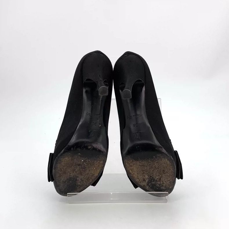 Louis Vuitton Louis Vuitton Black Bow Peep Toe Heels-2506 Size US 6 / IT 36 - 5 Thumbnail