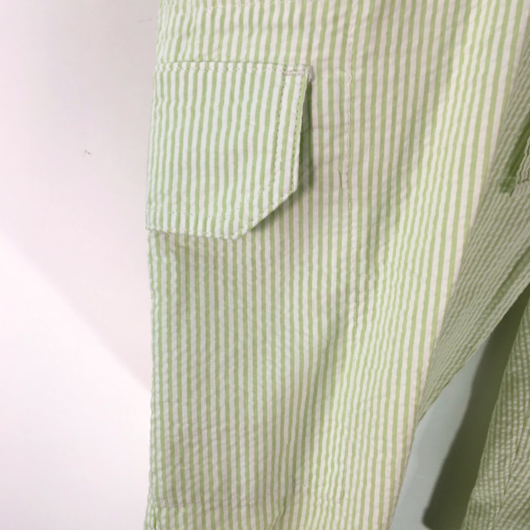 Izod IZOD Women's High Rise Drawstring Light Green Capri Pants Size 20W - Casual, Striped, Regular Fit Size 42" / US 20 - 5 Thumbnail