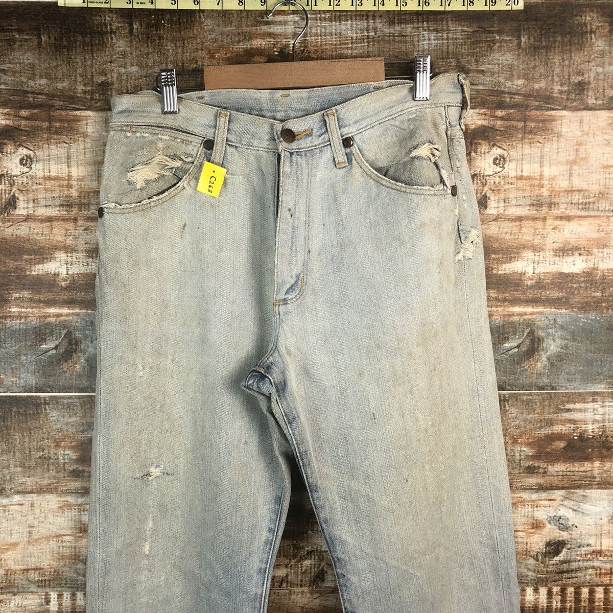 Wrangler DL Wrangler Blue Distressed Denim Pants #263 Size US 31 - 4 Thumbnail
