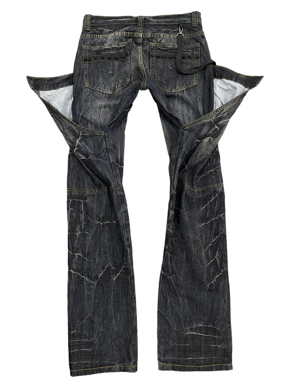 If Six Was Nine Vintage Japan Punk Ministry Double Waist Bondage Style Jeans Size US 31 - 4 Thumbnail