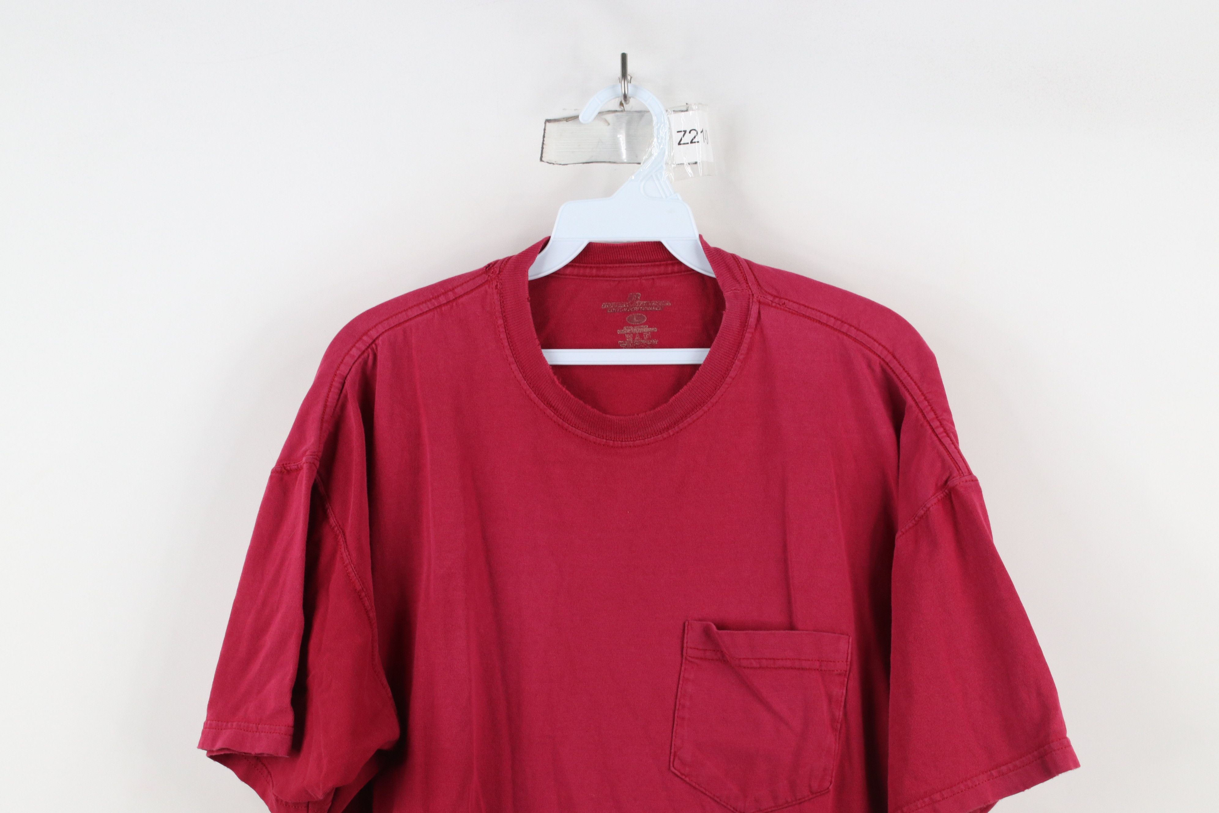Russell Athletic × Vintage Vintage Russell Athletic Blank Pocket T-Shirt Red Cotton Size US L / EU 52-54 / 3 - 2 Thumbnail