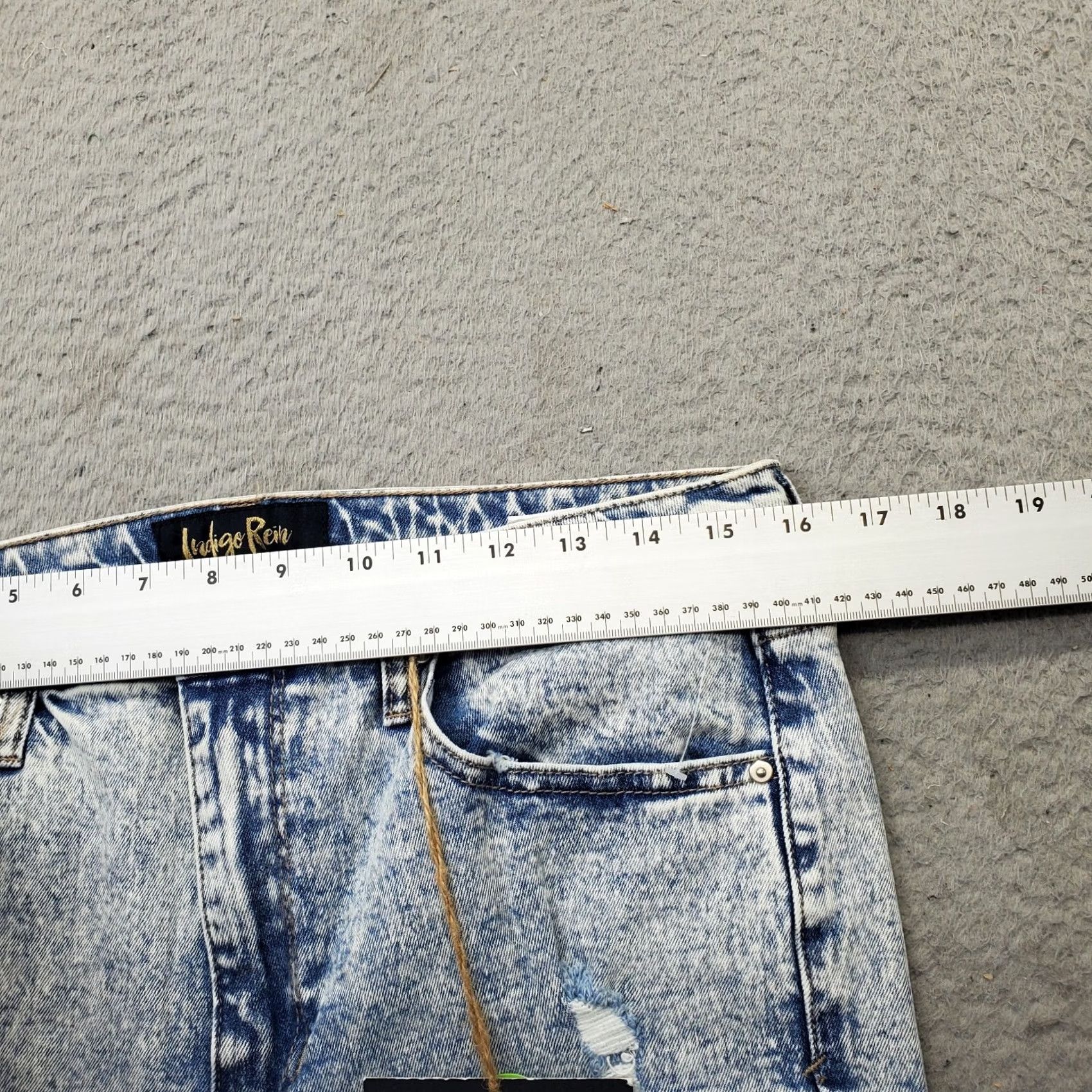Vintage Indigo Rein Jeans Women’s 13/30 Indigo Rein Straight Jeans 5-Pocket High Rise Distressed Blue Denim W/ Pockets Mens? Size 34" / US 12 / IT 48 - 5 Thumbnail