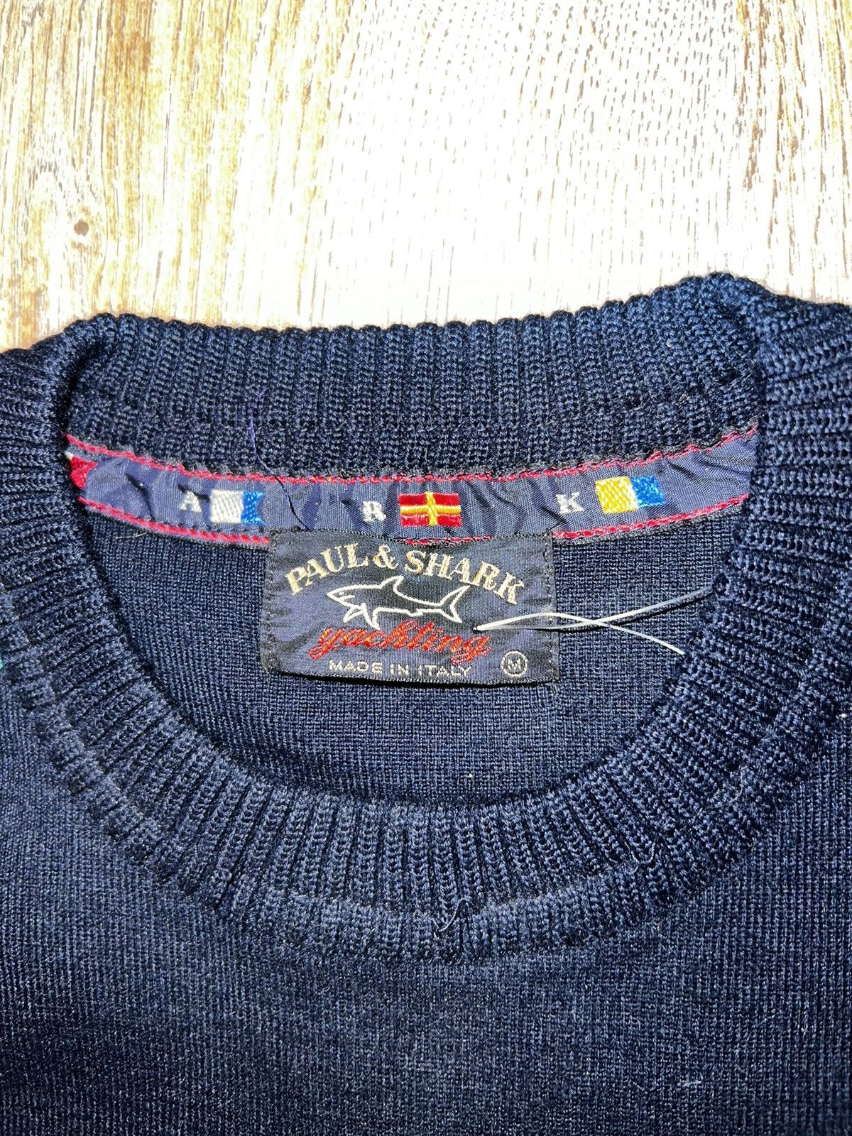 Paul & Shark × Vintage Vintage Paul & Shark Bretagne Pure Wool Sweater V-Neck 90’s Size US M / EU 48-50 / 2 - 8 Thumbnail