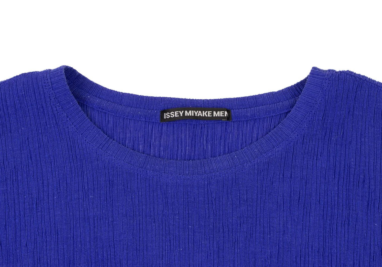 Issey Miyake Poly Cotton Short Sleeve Knit Top in Blue 4 Size US XL / EU 56 / 4 - 4 Thumbnail