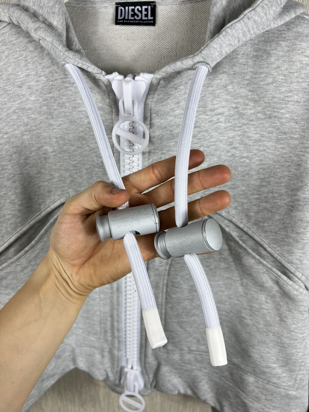 Diesel Diesel F-Croppy-Zip cropped big zip hoodie undersized zipper Size XS / US 0-2 / IT 36-38 - 10 Thumbnail