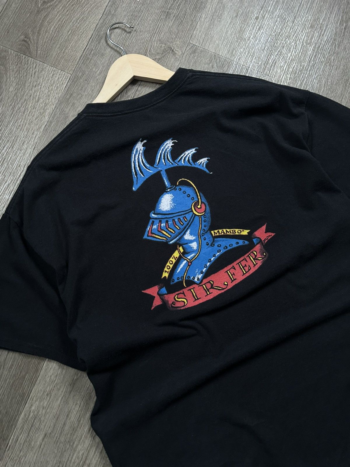 Mambo 🫧 Vintage 1994 MAMBO T-Shirt "SIR FER" Knight Graphic Rare Size US XL / EU 56 / 4 - 7 Thumbnail