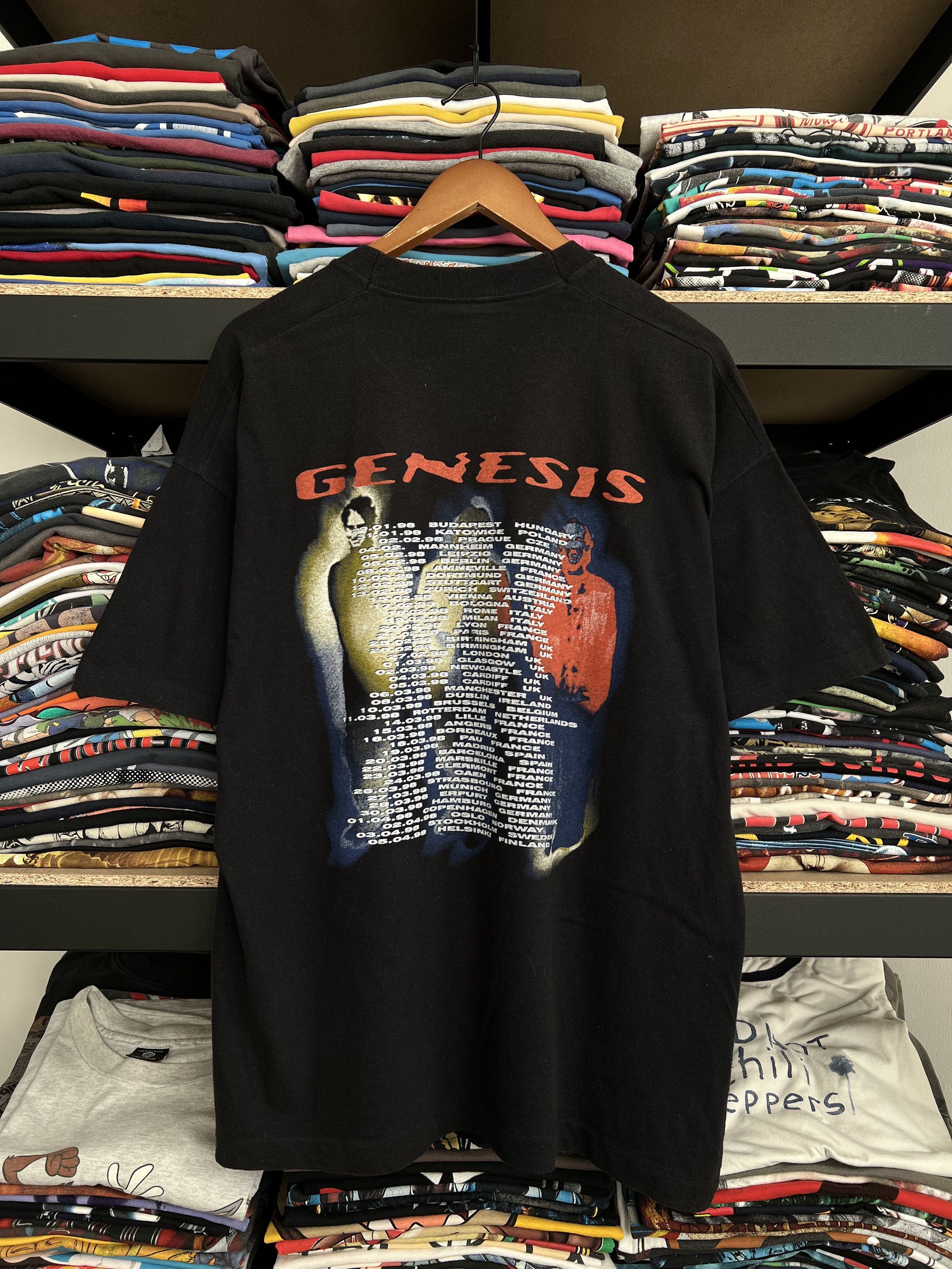 Band Tees × Vintage Vintage 1998 Genesis European Tour 98 Black Tee Size US XL / EU 56 / 4 - 2 Thumbnail