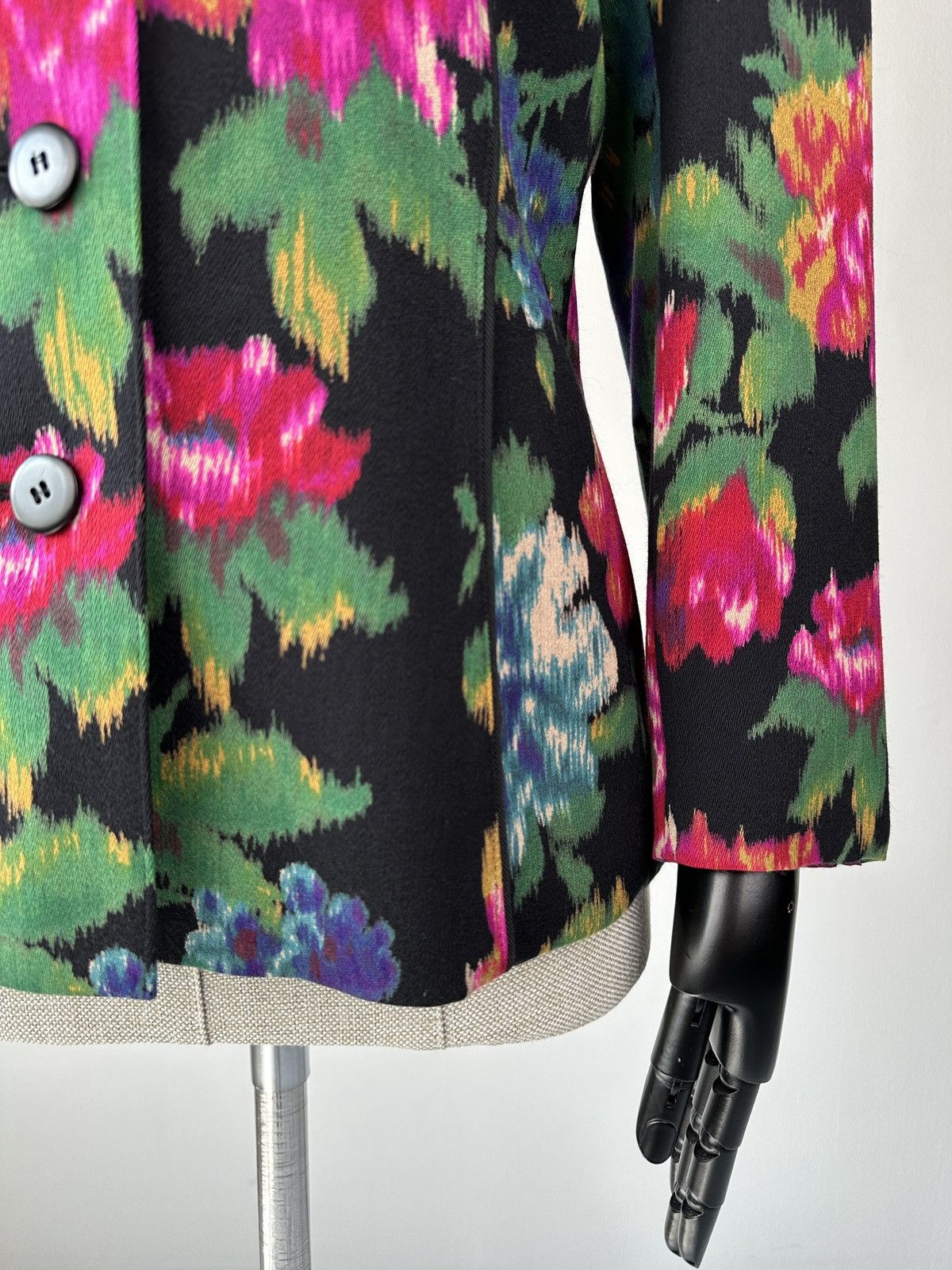 Escada Vintage ESCADA Margaretha Ley Floral Wool Blazer Jacket Size XS / US 0-2 / IT 36-38 - 12 Thumbnail