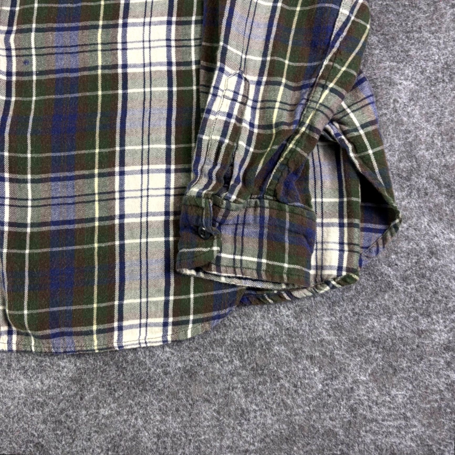 Vintage Denim & Supply Ralph Lauren Womens Plaid Flannel Shirt Green Blue Utility Large Size L / US 10 / IT 46 - 7 Thumbnail