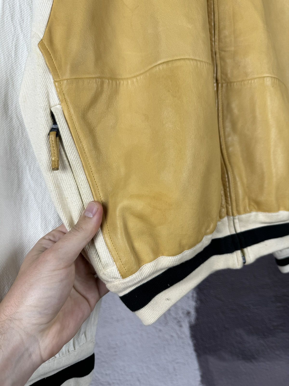 GF Ferre Gianfranco Ferre leather canvas made in Italy jacket rare Size US M / EU 48-50 / 2 - 9 Thumbnail