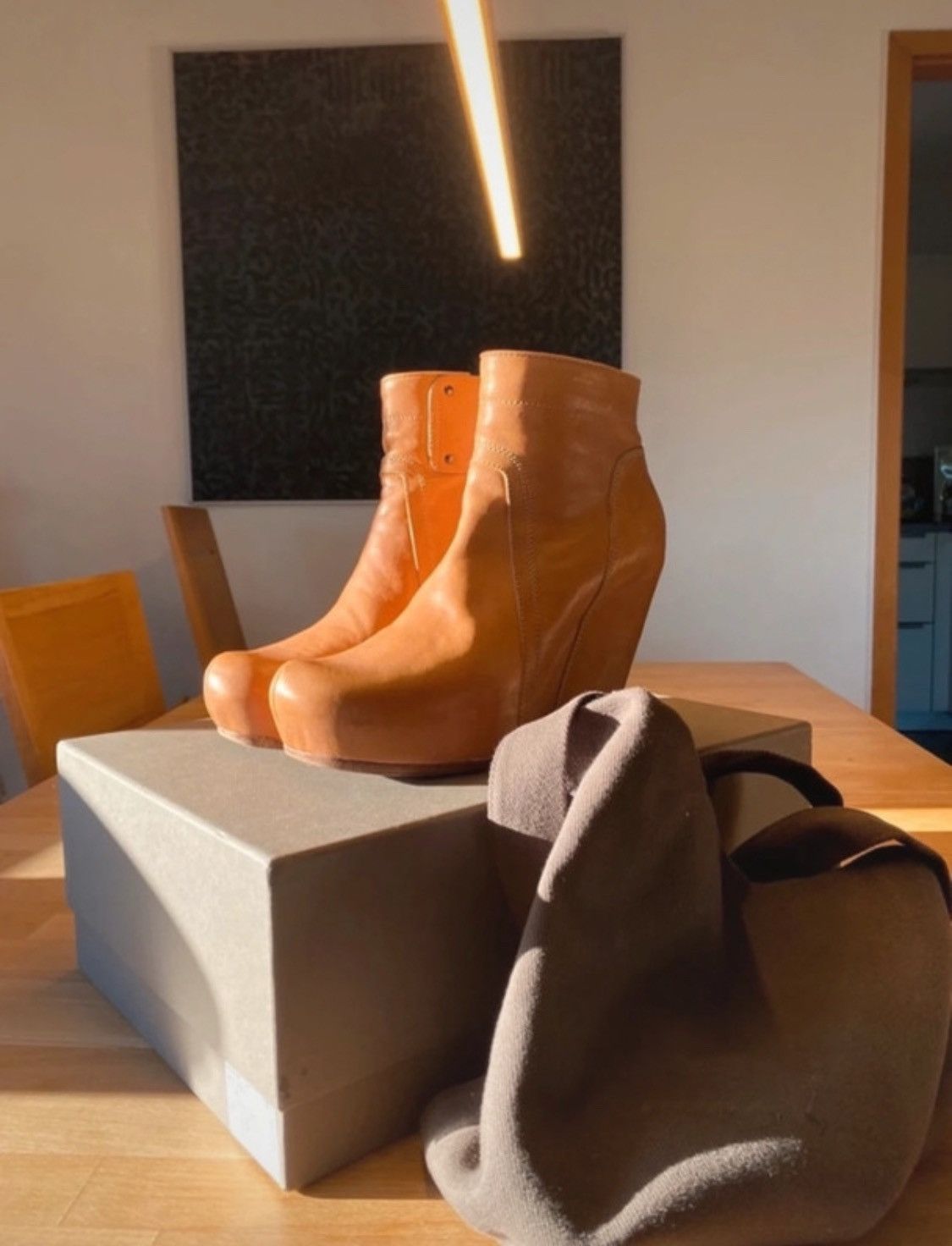 image of Rick Owens Wedge Boots Size 38 in Brown, Women's