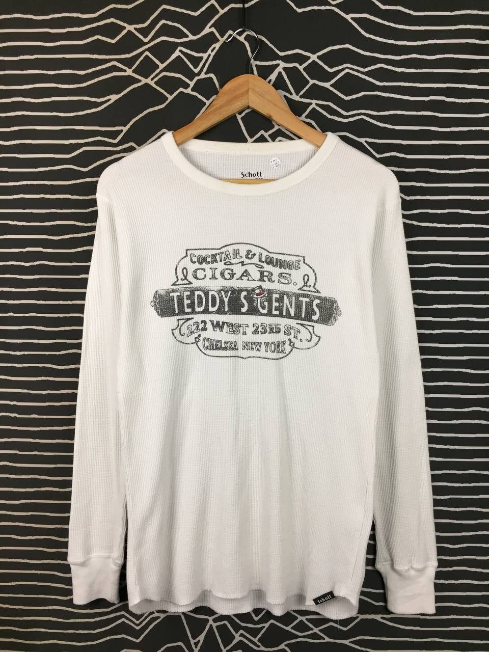 Schott NYC Teddy's Gents Waffle Knit Thermal Long Sleeve Tee