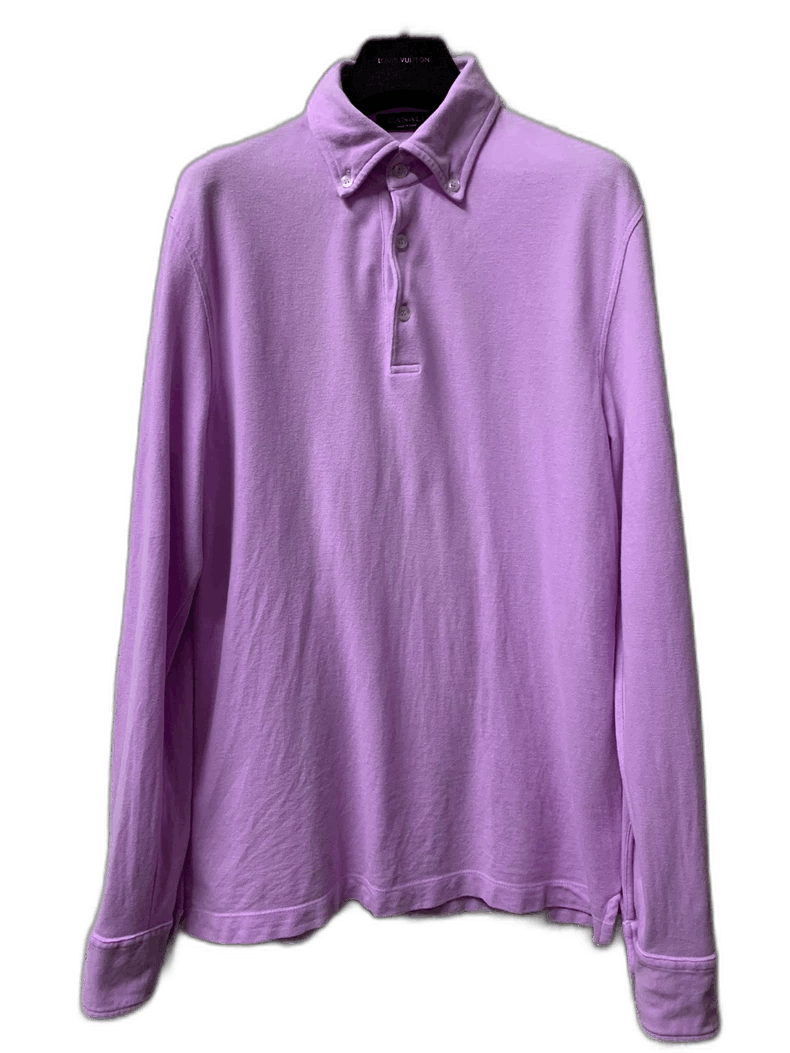 Canali Canali Men's Long Sleeve Polo Shirt Size US L / EU 52-54 / 3 - 1 Thumbnail