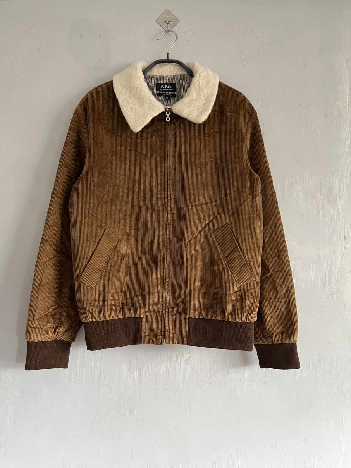 A.P.C. A.P.C. - Gilles Fleece-Trimmed Padded Cotton-Corduroy Jacket Size US XS / EU 42 / 0 - 1 Thumbnail