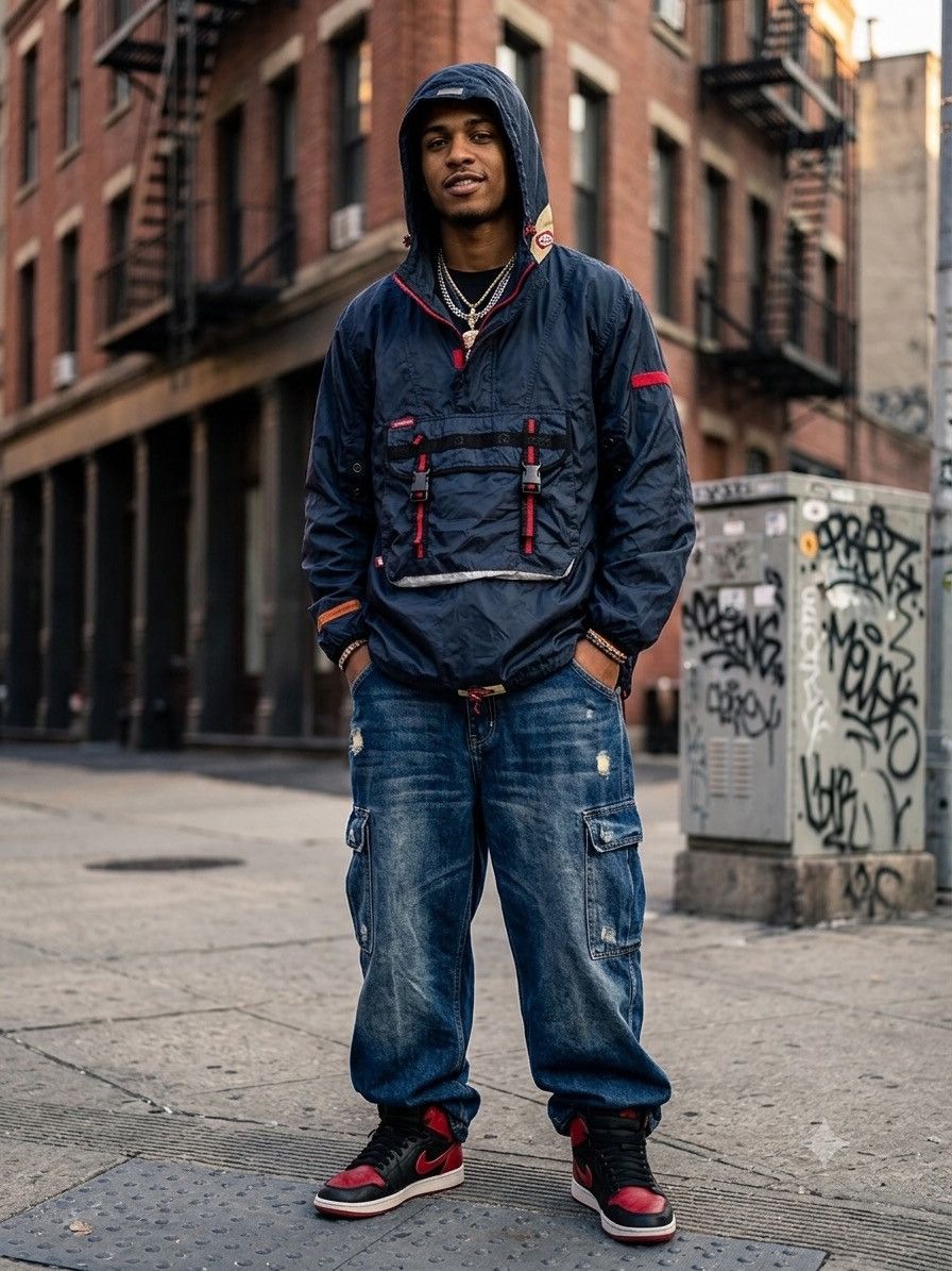Ecko Unltd. Fire Y2K Ecko Pullover Windbreaker Anorak Steep Tech Style Size US XL / EU 56 / 4 - 2 Thumbnail