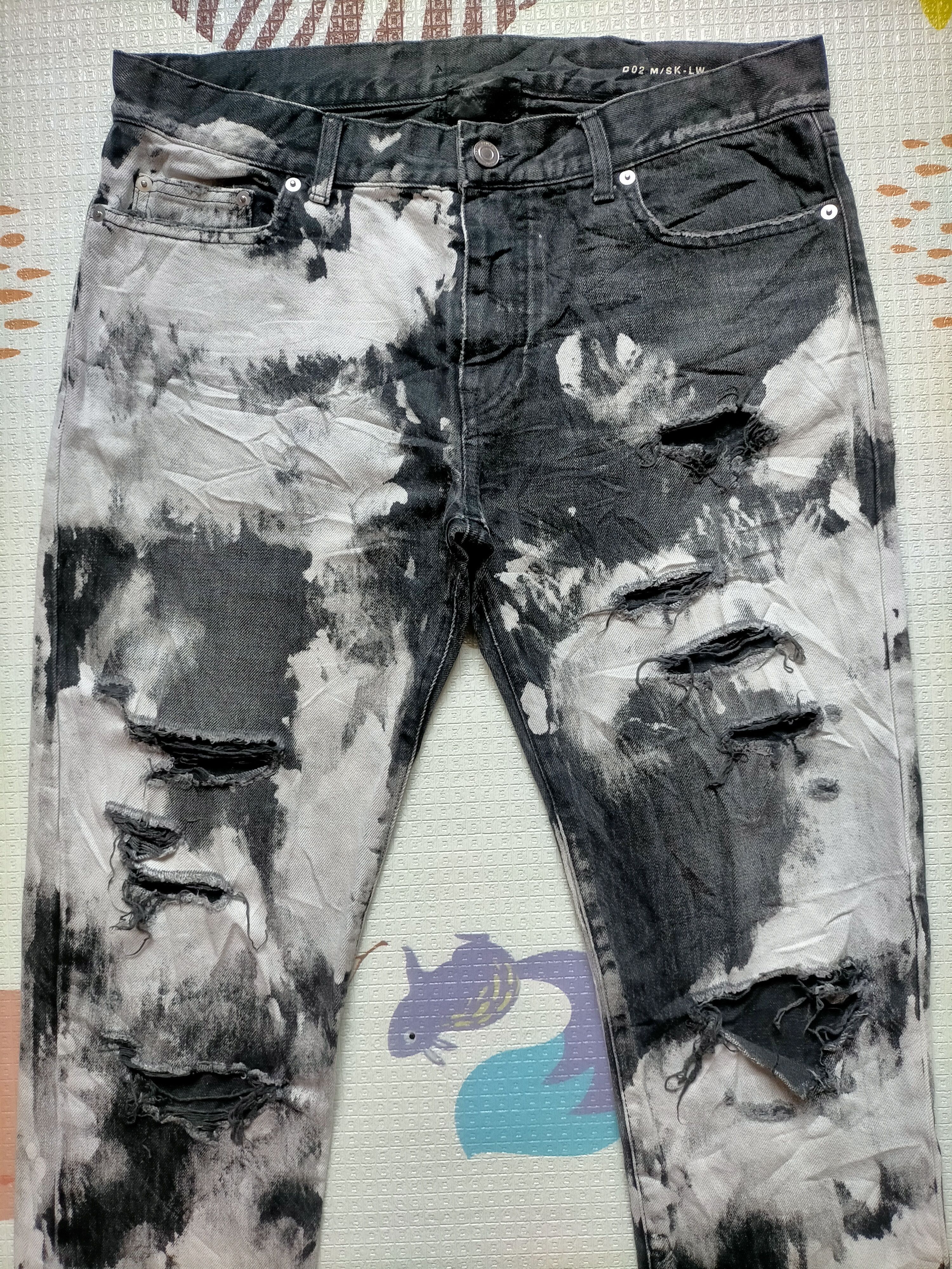 Saint Laurent Paris Saint Laurent Paris D 02 M/SK - LW Destroyed Acid Wash Size US 34 / EU 50 - 3 Thumbnail