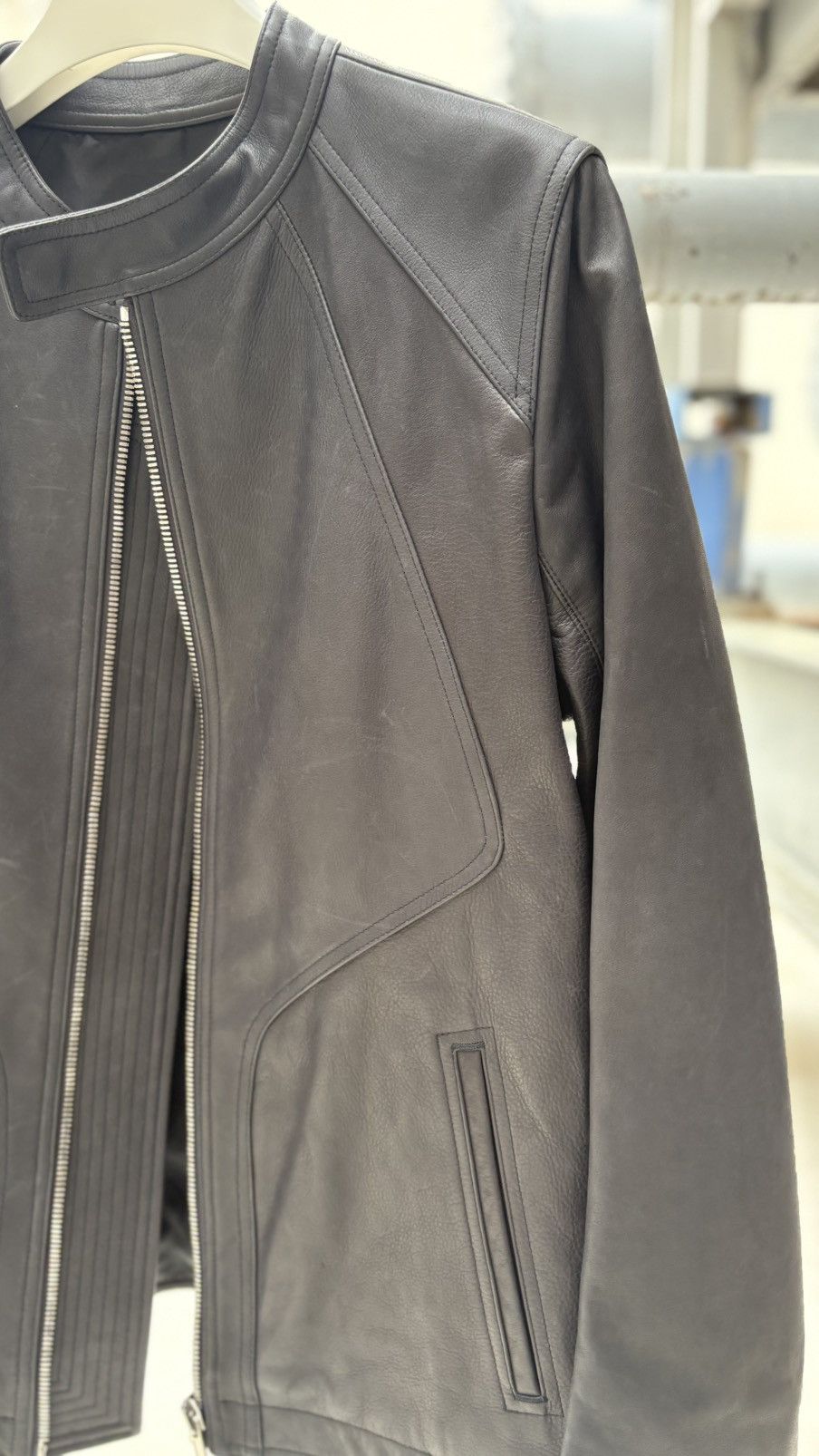 Rick Owens 19SS RICK OWENS INTARSIA LEATHER JACKET Size US L / EU 52-54 / 3 - 5 Thumbnail