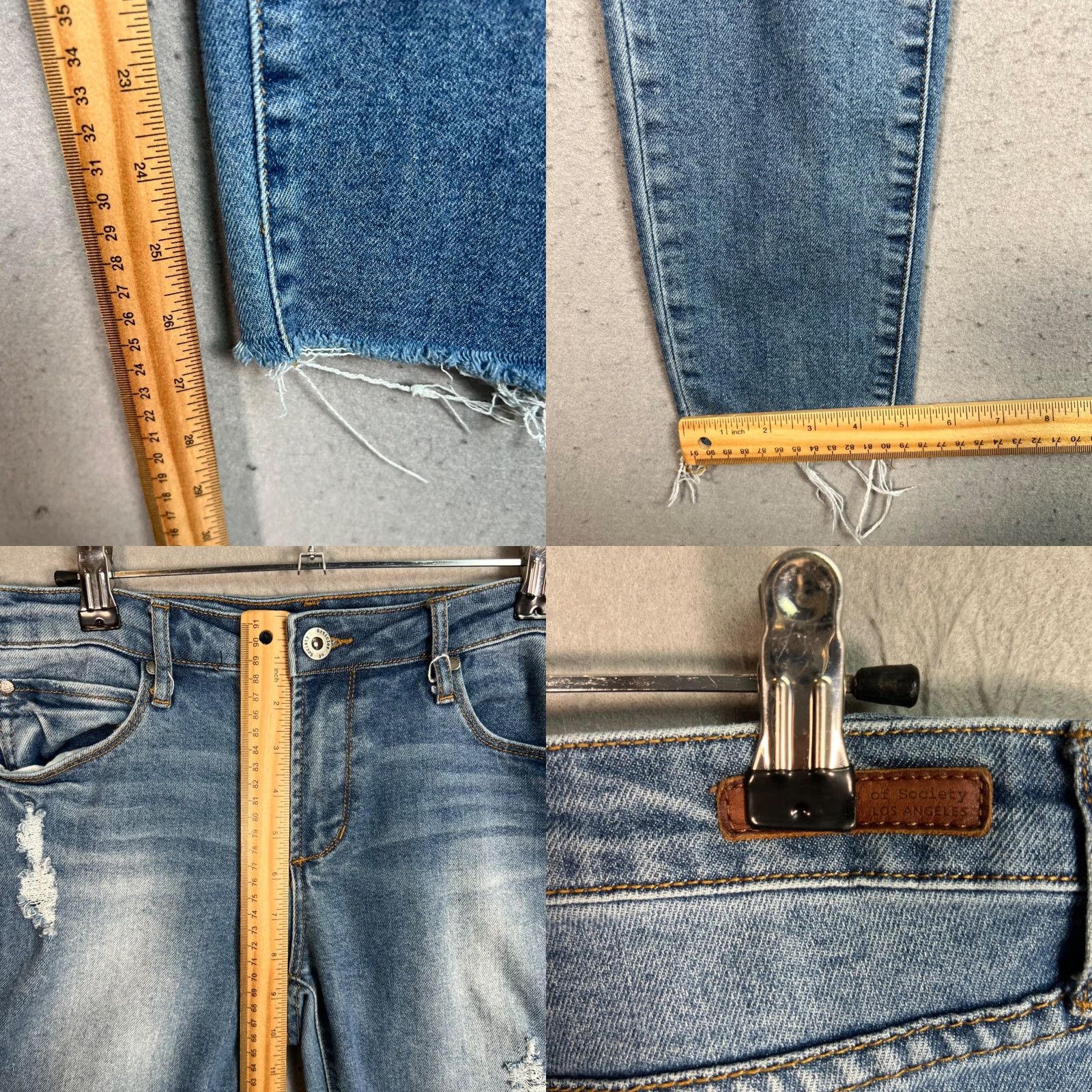 Vintage Articles Of Society Jeans Distressed Light Wash Skinny Size 29 Cotton Blend Size 29" - 8 Thumbnail