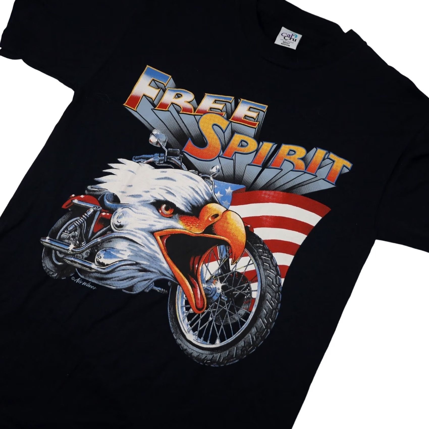 Vintage VINTAGE Free Spirit Motorcycled Eagle Mens T-Shirt Black Medium Graphic Shirt Mens Size US M / EU 48-50 / 2 - 2 Thumbnail