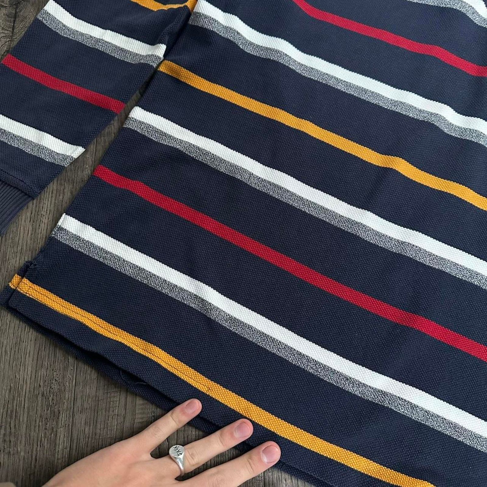 Vintage Vintage 00s Striped Polo Rugby Cotton Longsleeve Shirt Size US M / EU 48-50 / 2 - 4 Thumbnail