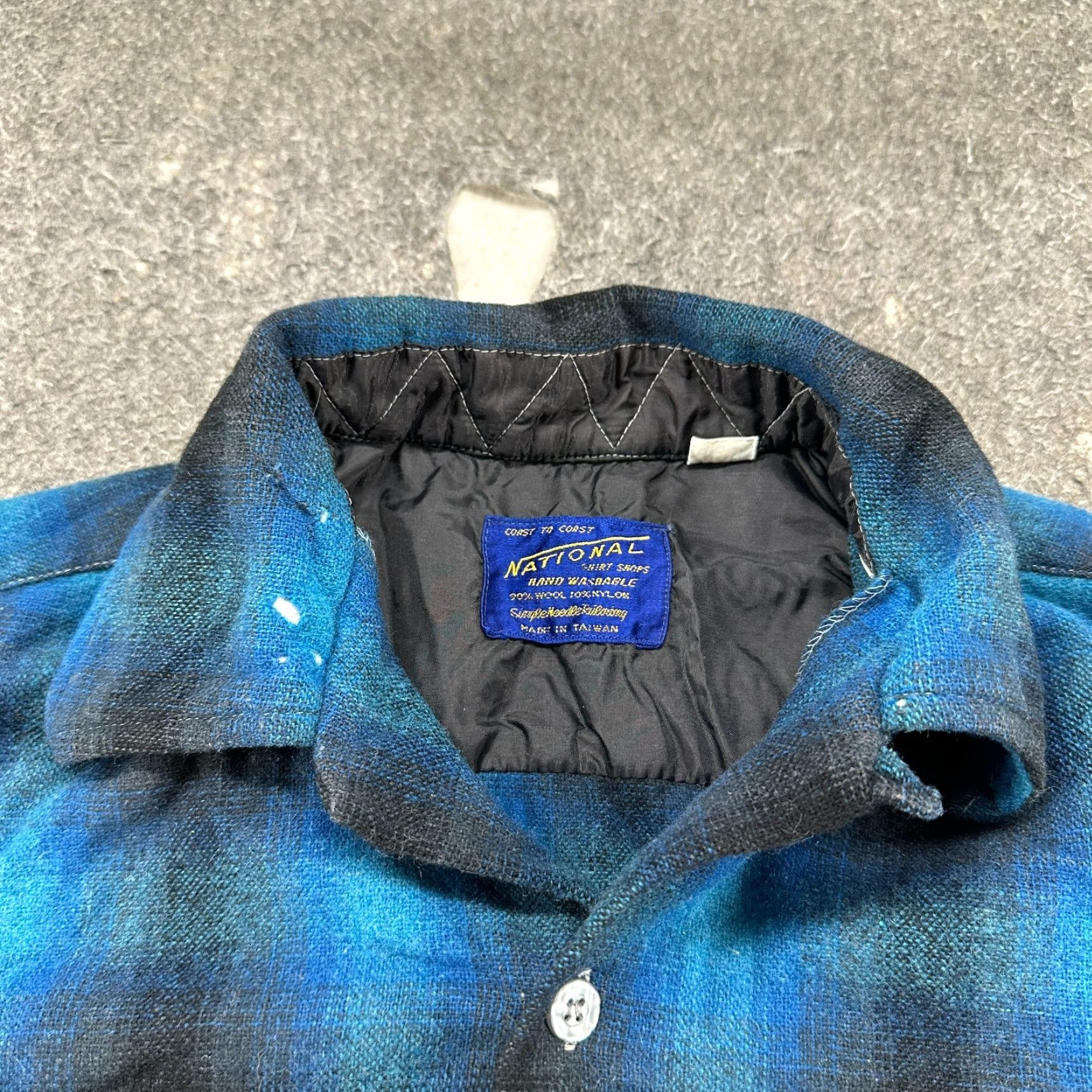Vintage VINTAGE National Plaid Shirt Mens S Blue Wool 60s 70s Button-Up Collared Long Sleeve Family? (adapt) Size US S / EU 44-46 / 1 - 7 Thumbnail