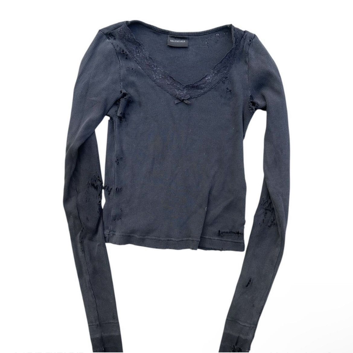 Balenciaga Balenciaga Lace Trim Long Sleeve Size S / US 4 / IT 40 - 1 Thumbnail
