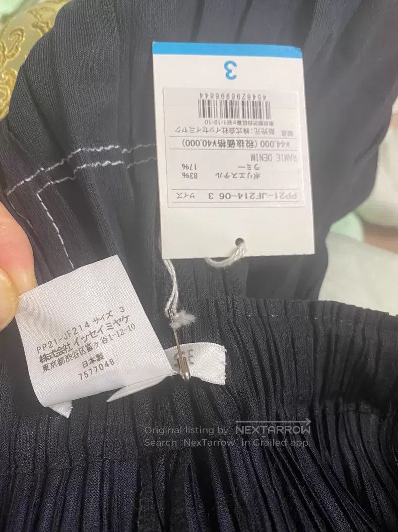 Issey Miyake Issey Miyake size:3 Blue-black denim ramie puff pants Size 22" - 4 Thumbnail
