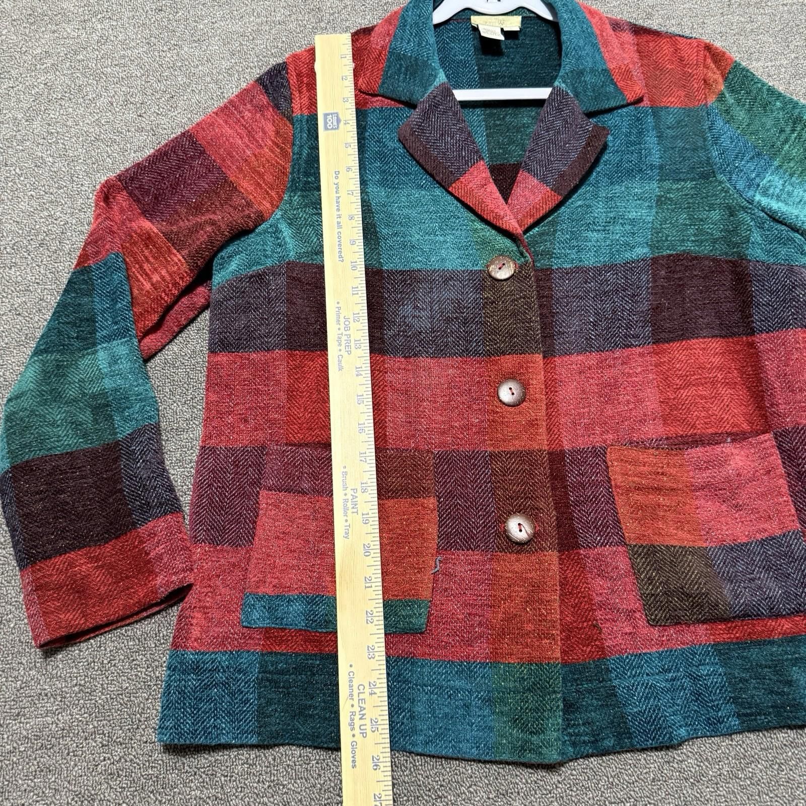 The Territory Ahead The Territory Ahead Womens L Wool/Silk Blend Plaid Jacket Size L / US 10 / IT 46 - 4 Thumbnail