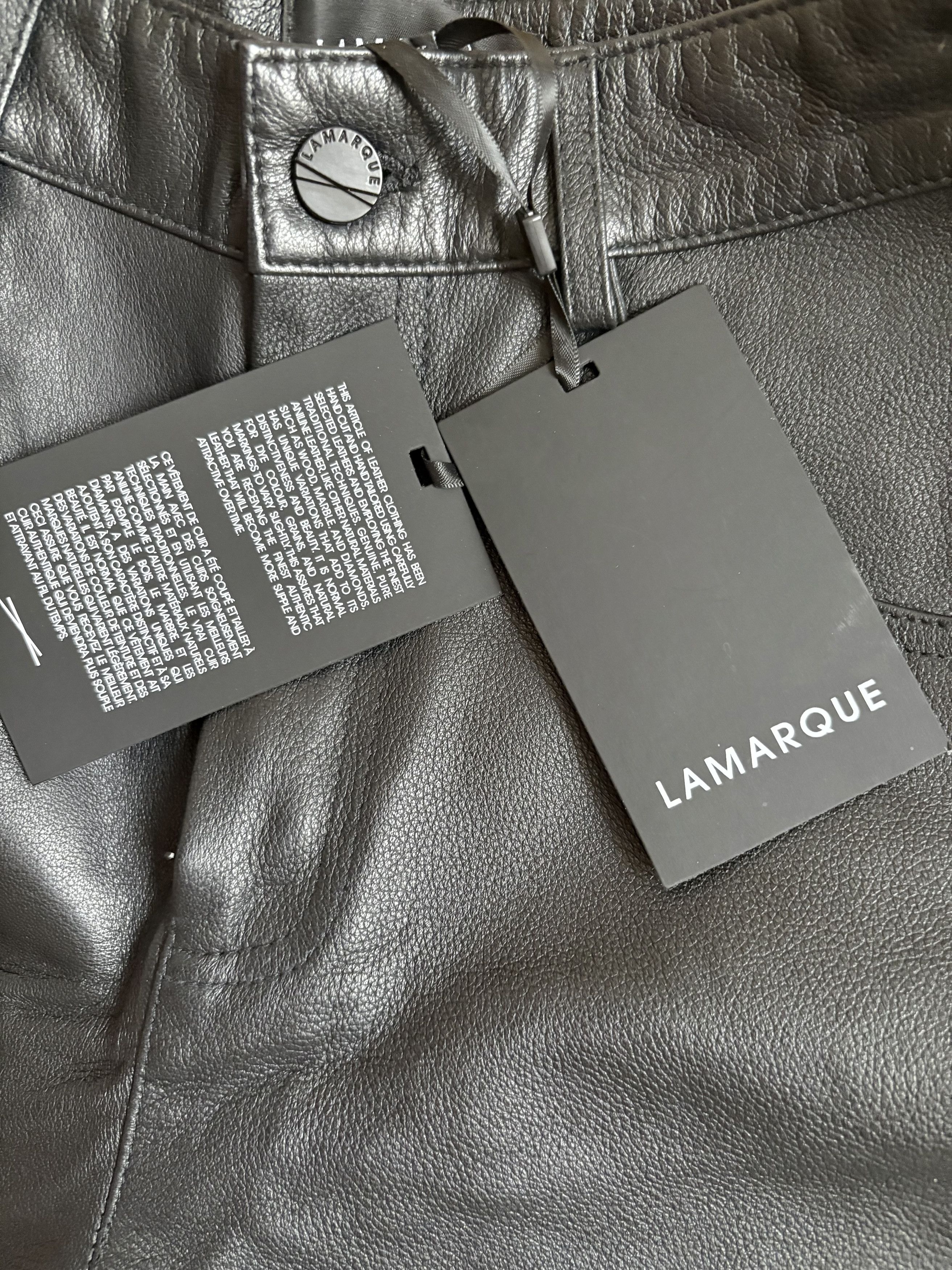 LAMARQUE LAMARQUE Leather Tapered Pants in Fenne Black XS (Women) NWT Size 26" / US 2 / IT 38 - 2 Thumbnail