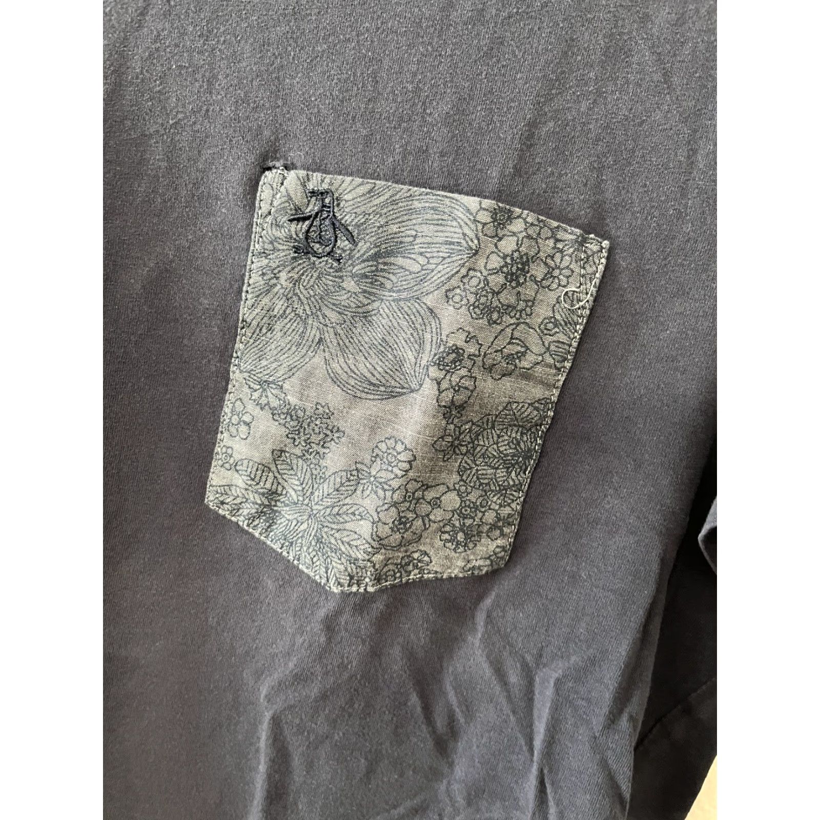Logo 7 Penguin Men's Medium Blue Crew Neck Pocket T-Shirt Casual Logo Solid Size US M / EU 48-50 / 2 - 2 Thumbnail
