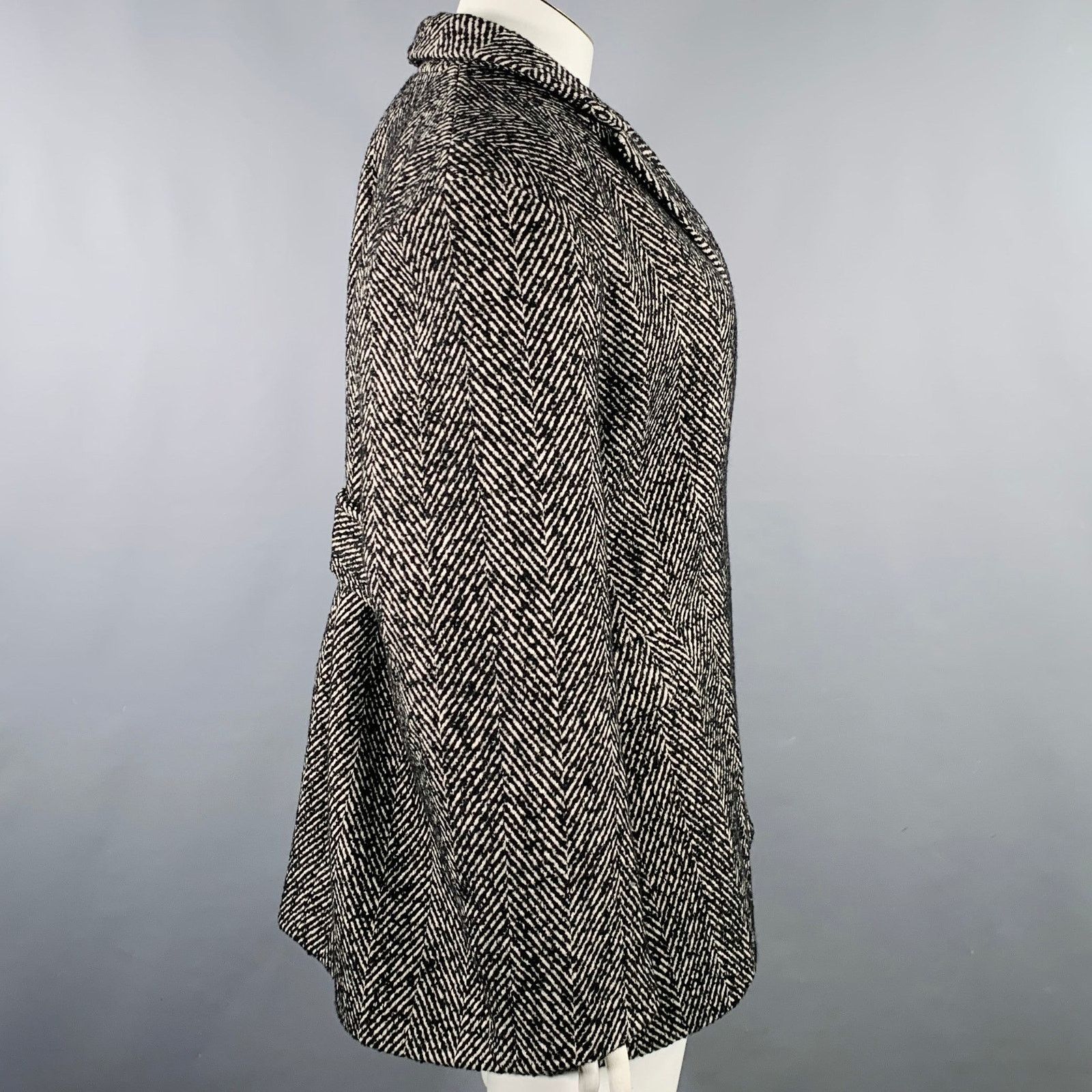 Ganni GANNI Size XL Grey Wool Blend Tweed Belted Coat Size XL / US 12-14 / IT 48-50 - 3 Thumbnail