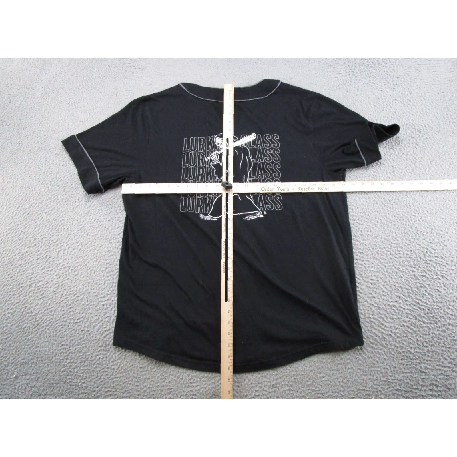 Bones Lurking Class Shirt Skull Embroidered Black Baseball Jersey - Mens L Size US L / EU 52-54 / 3 - 7 Thumbnail