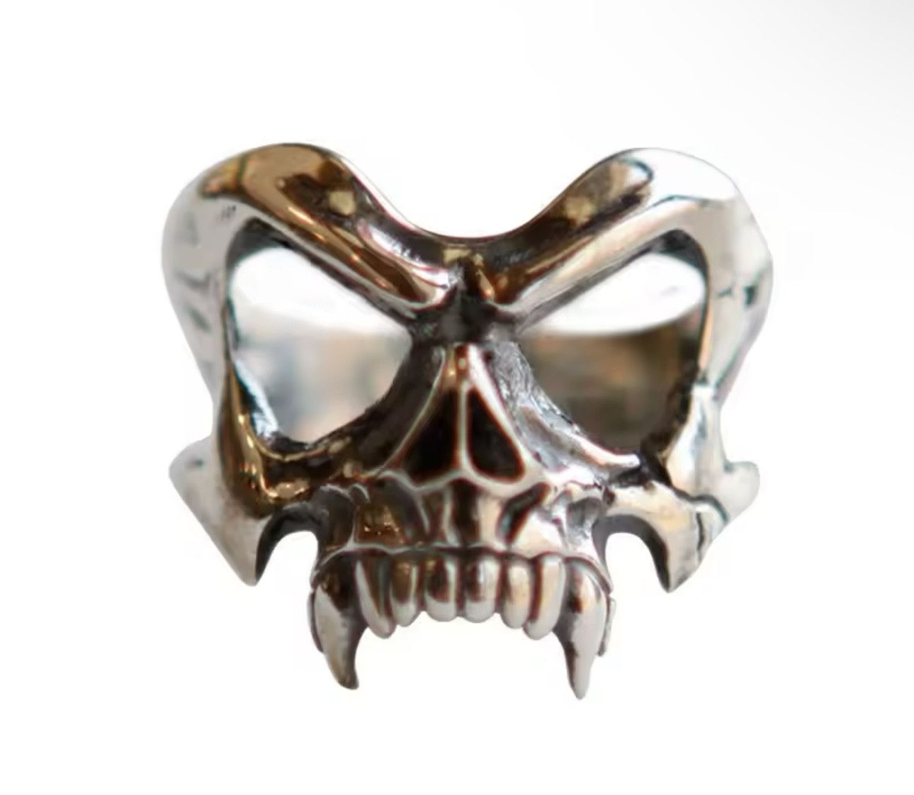 Jewelry × Vintage 925 Sterling Silver Skeleton Head Punk ​Ring Size ONE SIZE - 1 Thumbnail