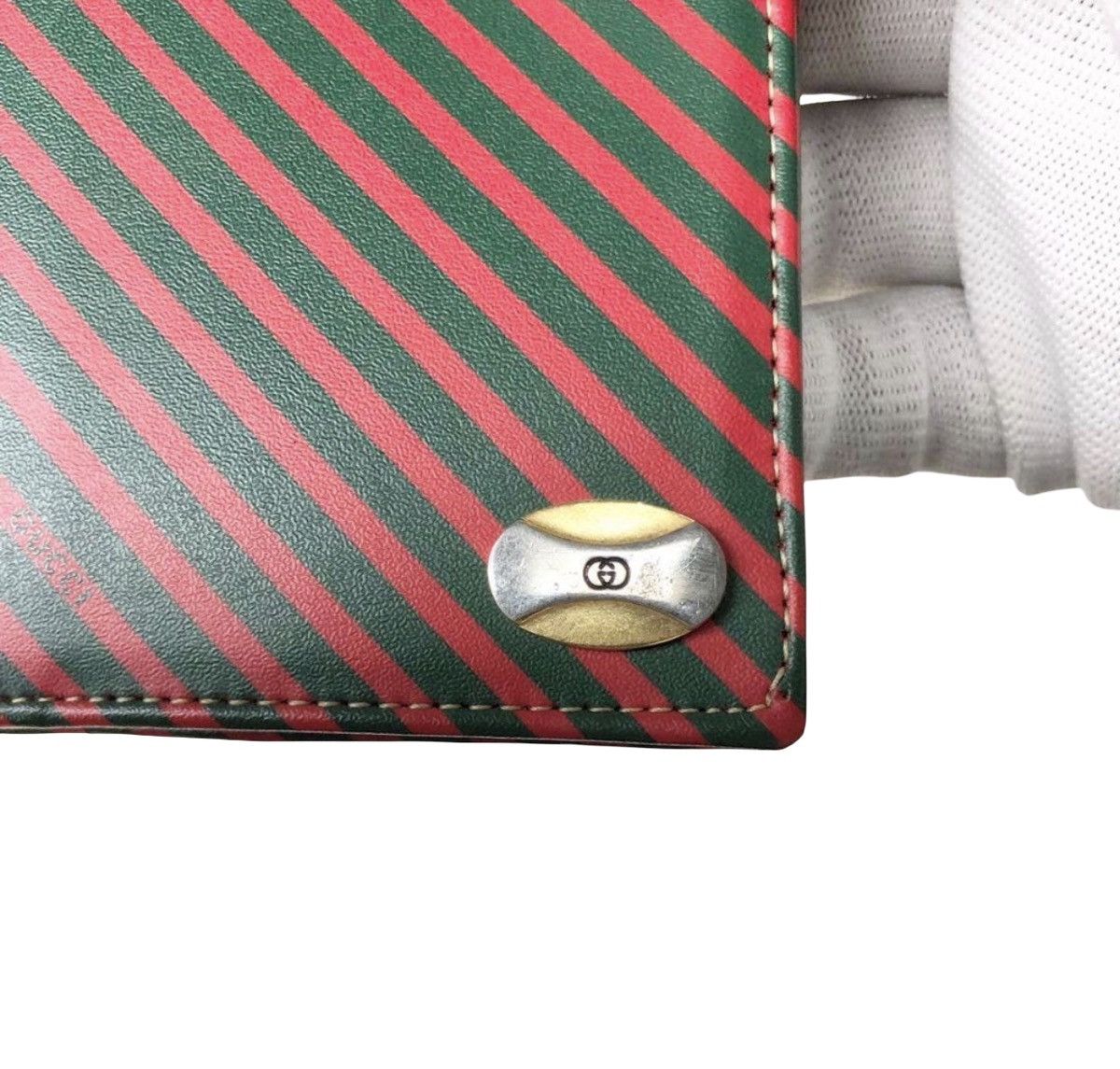 Gucci Vintage Gucci Diagonal Stripe Long Wallet Size ONE SIZE - 9 Thumbnail