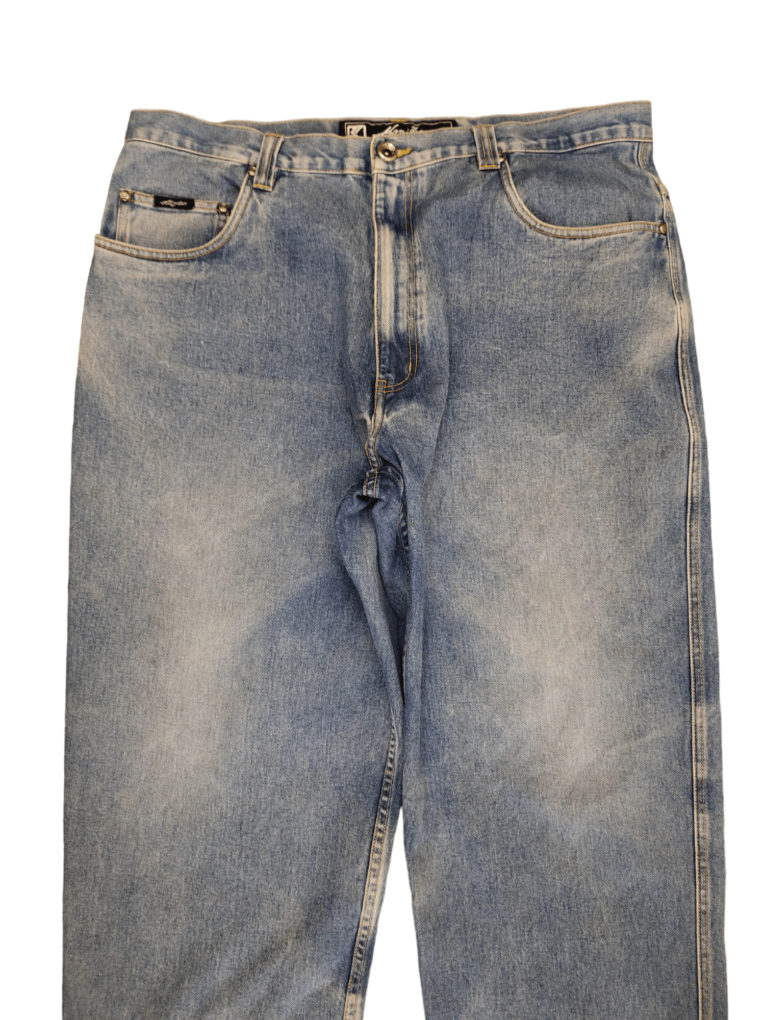 JNCO Vintage Y2k Karl Kani Embroider Faded Distress Baggy Jeans Size US 37 - 10 Thumbnail