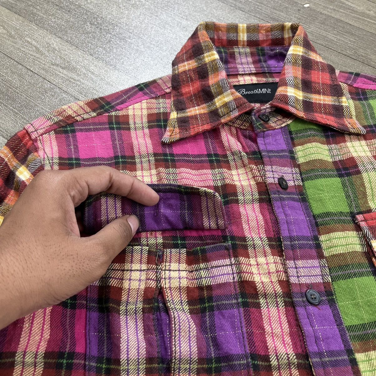 Number (N)ine 2000s Breathmint Patchwork Plaid Western Distressed Shirt Size US M / EU 48-50 / 2 - 6 Thumbnail