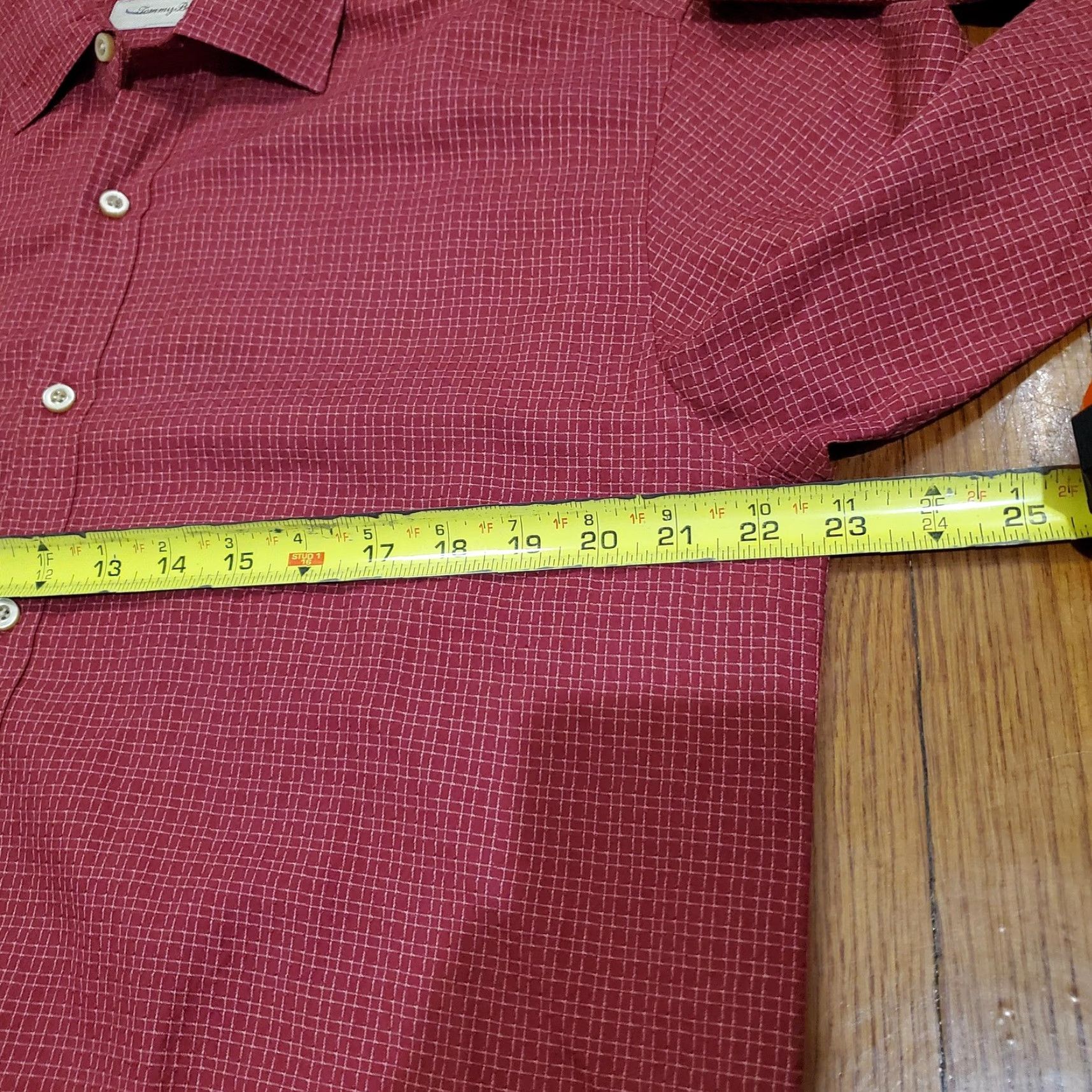 Tommy Bahama Tommy Bahama Shirt Mens Large Red Silk Cotton Check Long Sleeve Button Front Size US L / EU 52-54 / 3 - 7 Thumbnail
