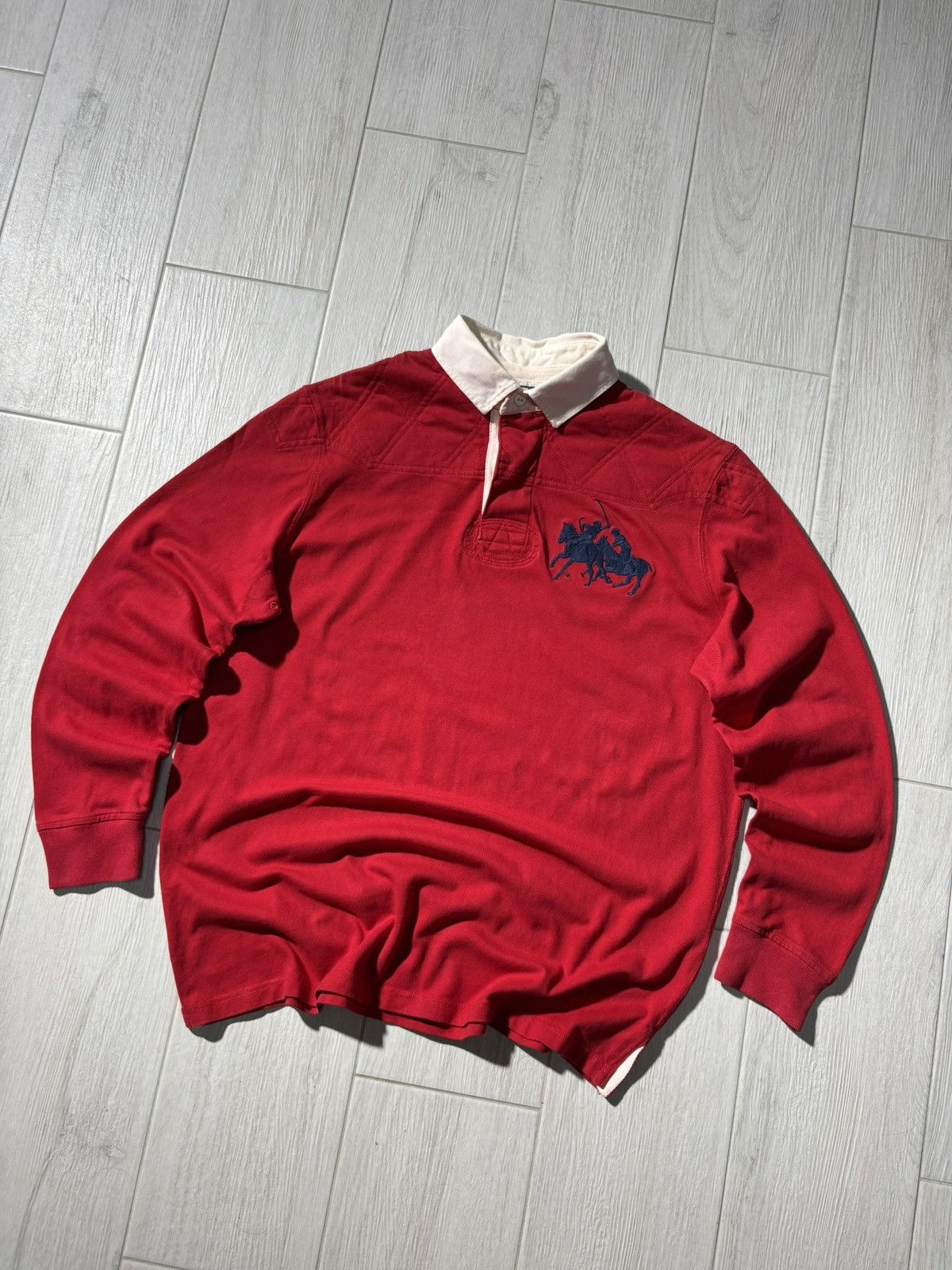 Polo Ralph Lauren VTG Polo Ralph Lauren Rugby Long Sleeve Big Pony Retro L-XL Size US XL / EU 56 / 4 - 1 Thumbnail