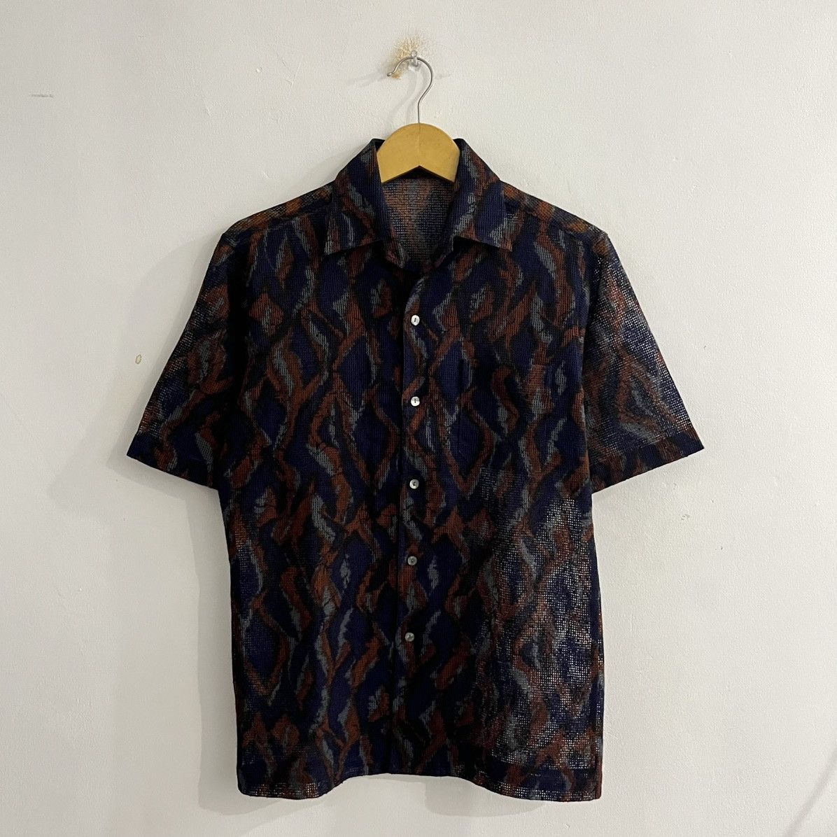 Issey Miyake Llveire - Mesh Patterned Button Up Shirt Size US M / EU 48-50 / 2 - 1 Thumbnail