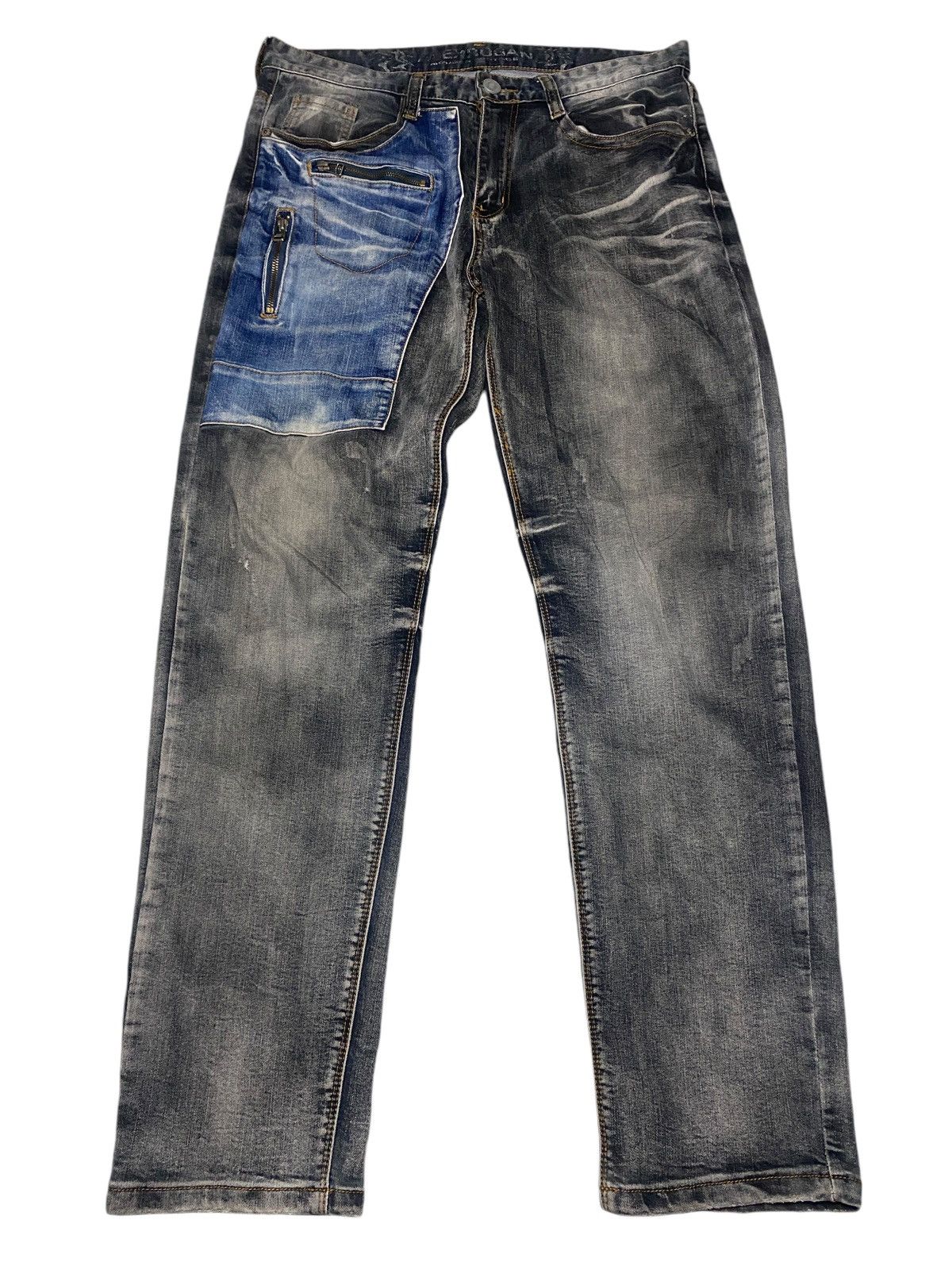 Hysteric Glamour 2000's Alex Rogan Patched Whiskered Washed Jeans Size US 35 - 1 Thumbnail