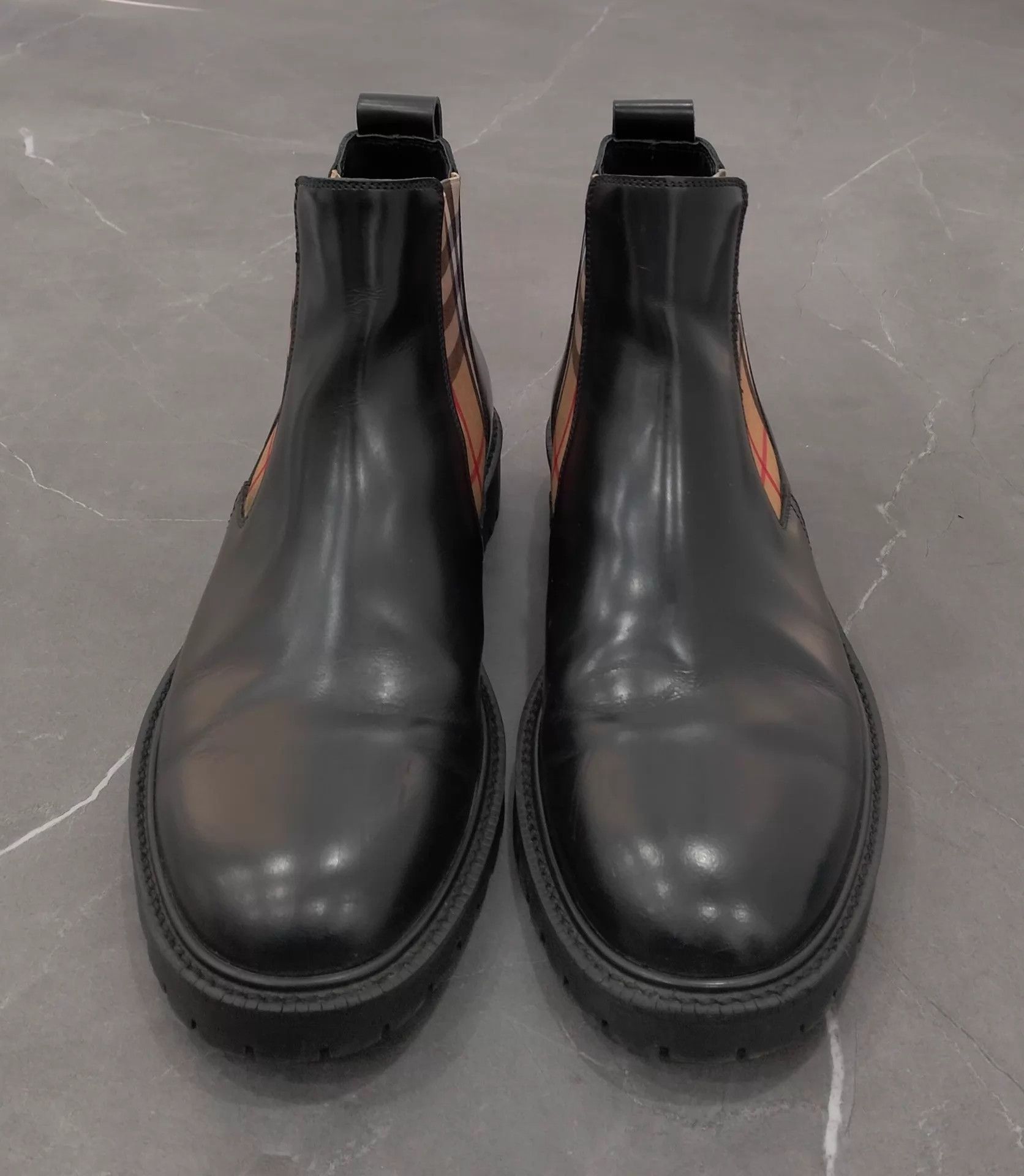 Burberry Burberry Men's Check Chelsea Boots 41 EU Size US 8 / EU 41 - 4 Thumbnail