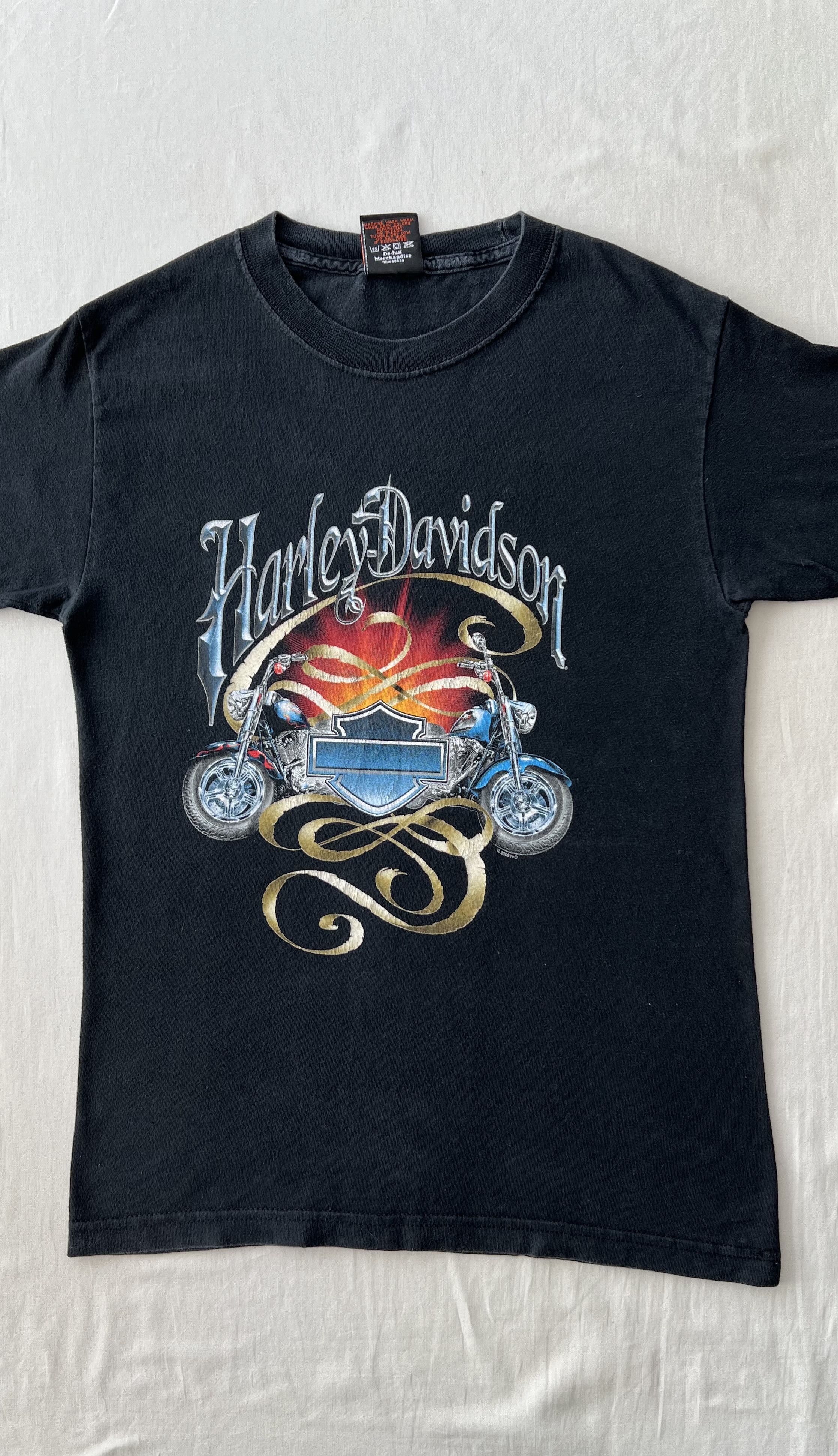 Harley Davidson Vintage 2006 Harley Davidson Motorcycle England Fire T-shirt Size US S / EU 44-46 / 1 - 5 Thumbnail