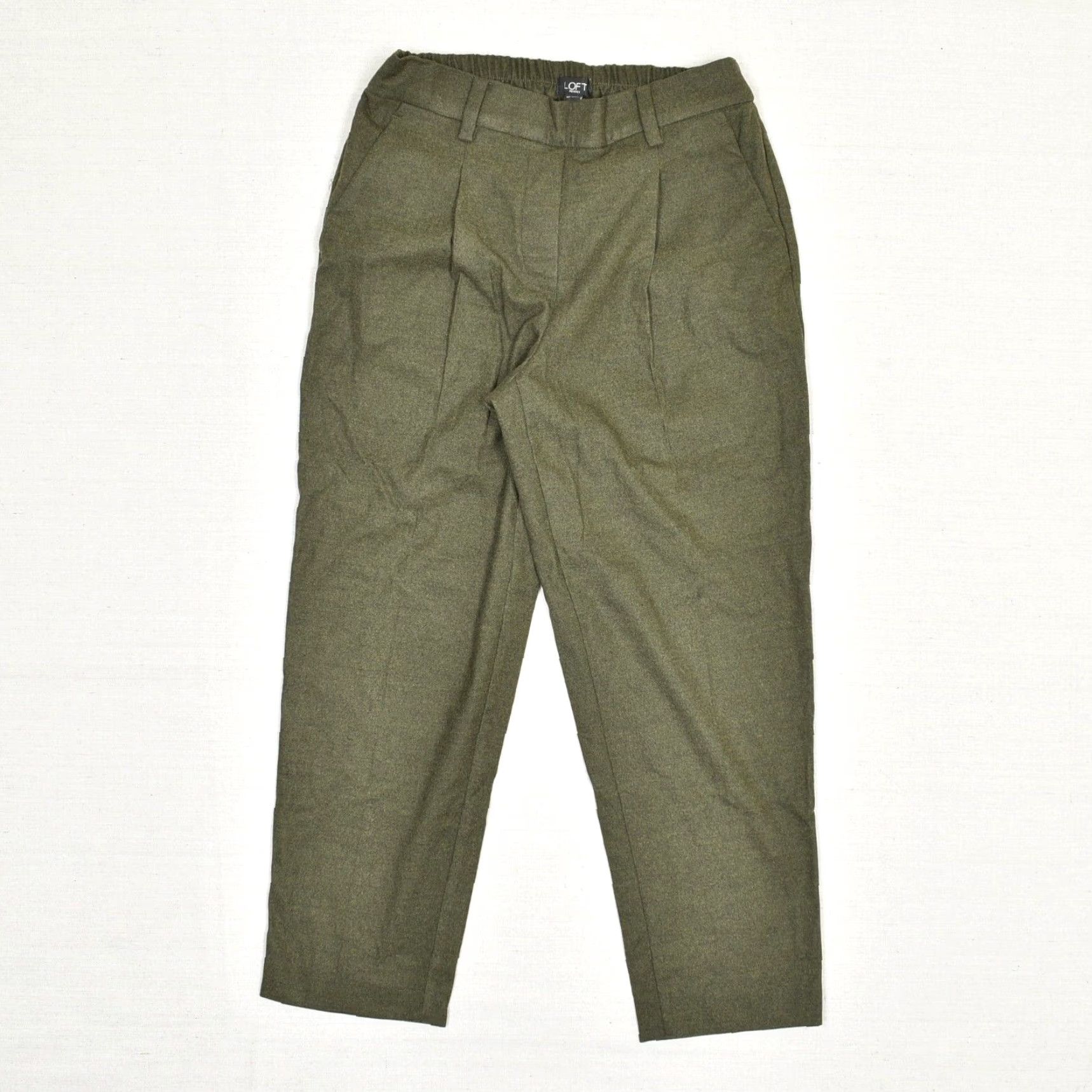 Loft Loft Women Dress Pants Green Petite Stretch Waist Pleated Polyester Dress Pants PS Size 28" / US 6 / IT 42 - 2 Thumbnail