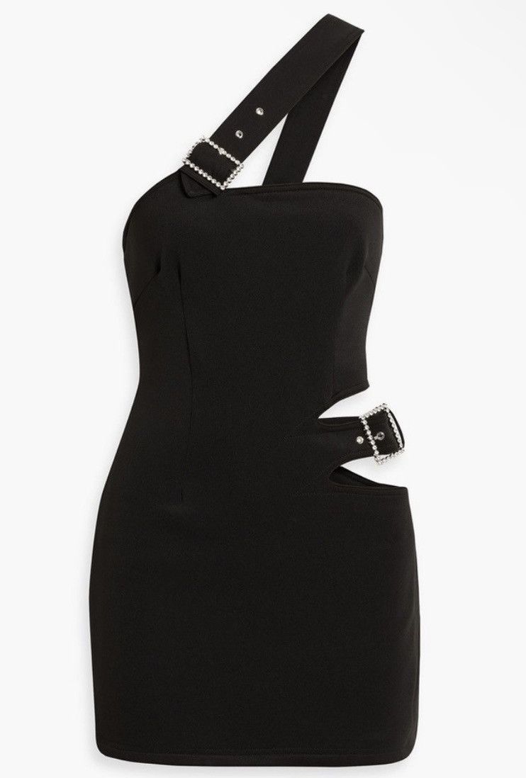 Area AREA One-shoulder cutout embellished stretch-crepe Dress Size S / US 4 / IT 40 - 1 Thumbnail