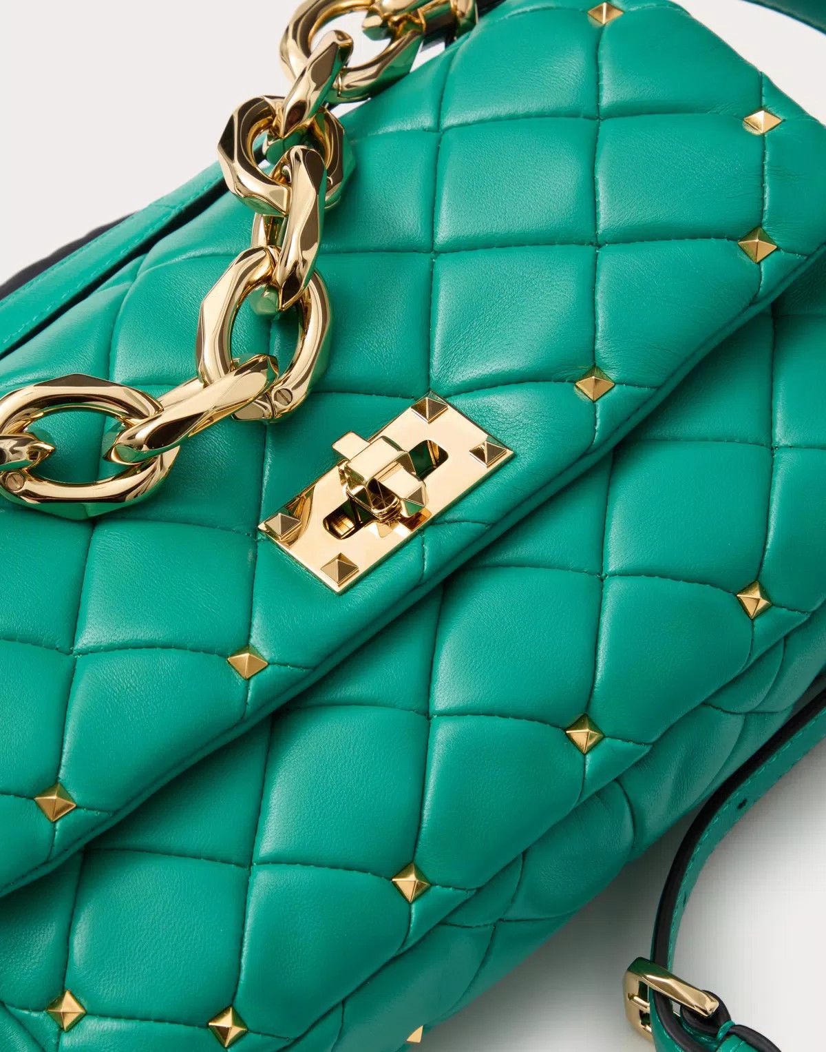 Valentino oc11z0725 Size:OS/ Spike Bag In Nappa Patchwork in Green Size ONE SIZE - 7 Thumbnail