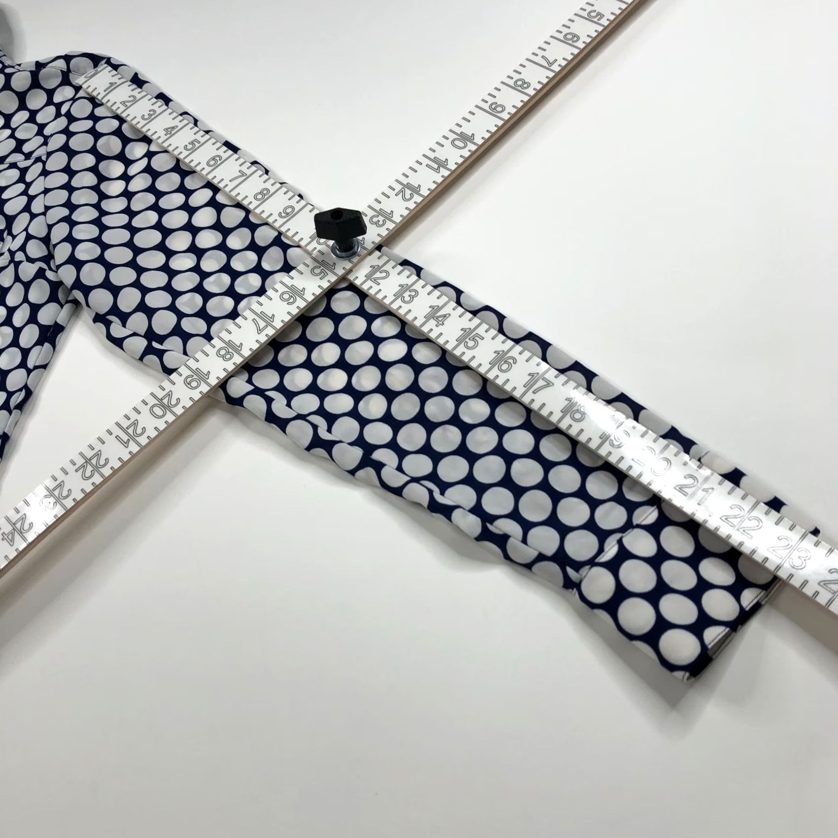 Express Express The Portofino Shirt XS Women Polyester Long Sleeve Polka Dot Shirt Blue Size XS / US 0-2 / IT 36-38 - 3 Thumbnail