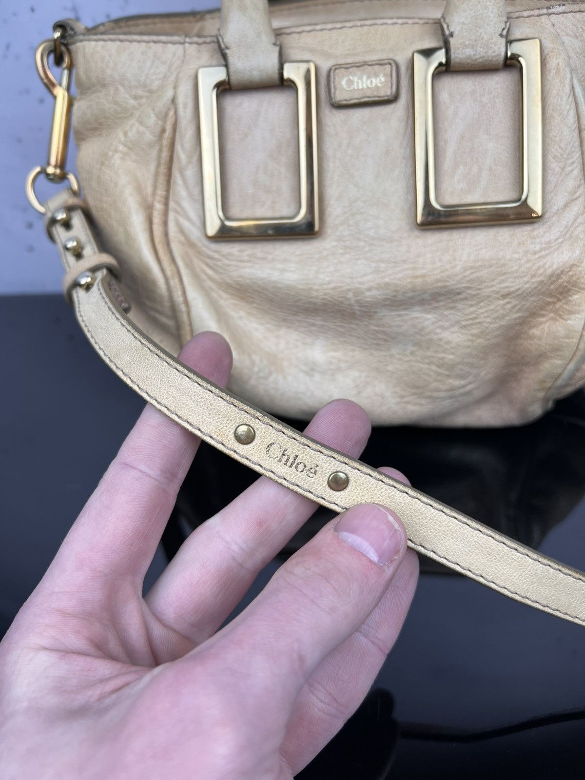 Chloe Authentic Chloé Ethel Small Satchel Bag Tan Lambskin Leather Size ONE SIZE - 5 Thumbnail