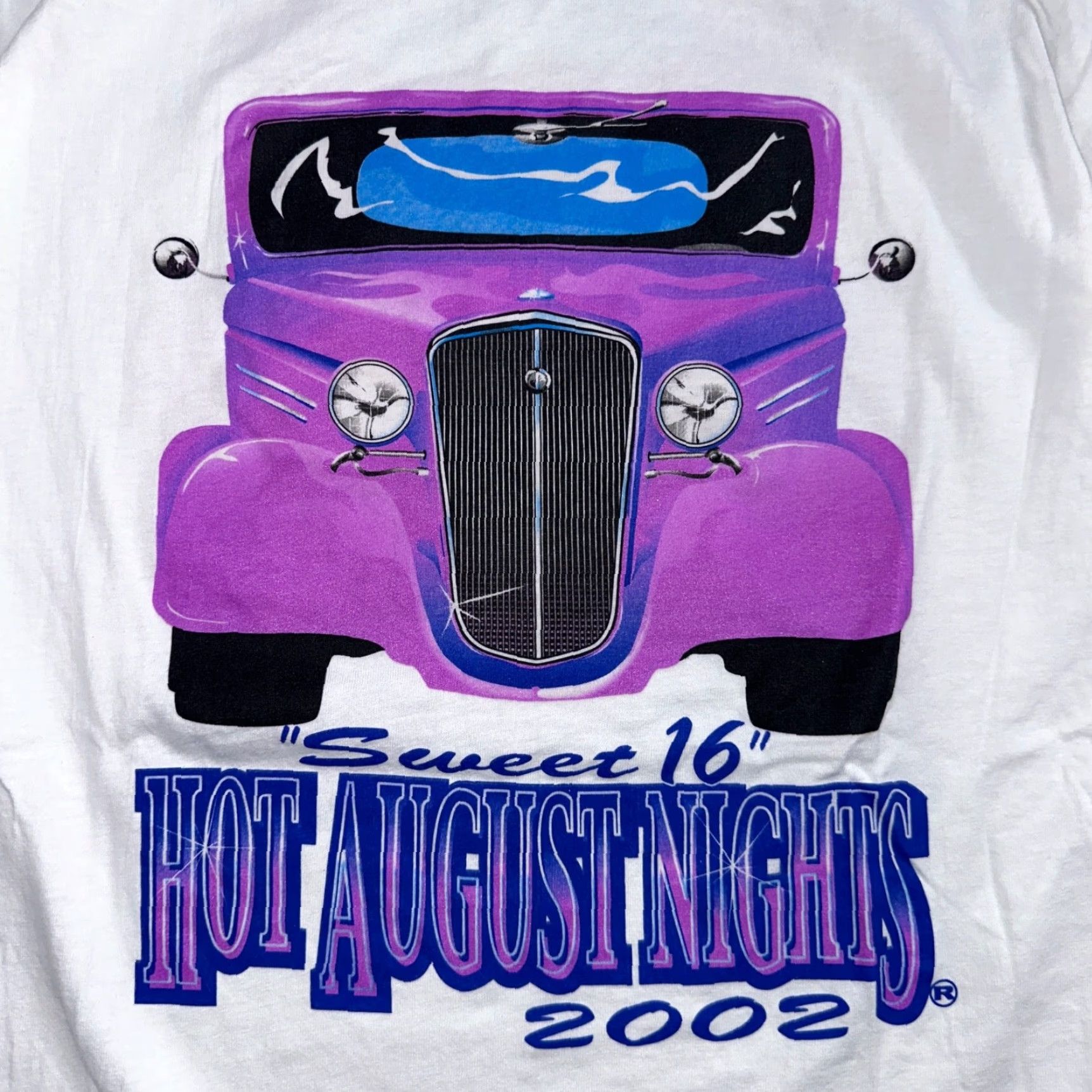 Port & Company VINTAGE 2002 Hot August Nights T-Shirt Men Large White Graphic Classic Car 90s Size US L / EU 52-54 / 3 - 2 Thumbnail